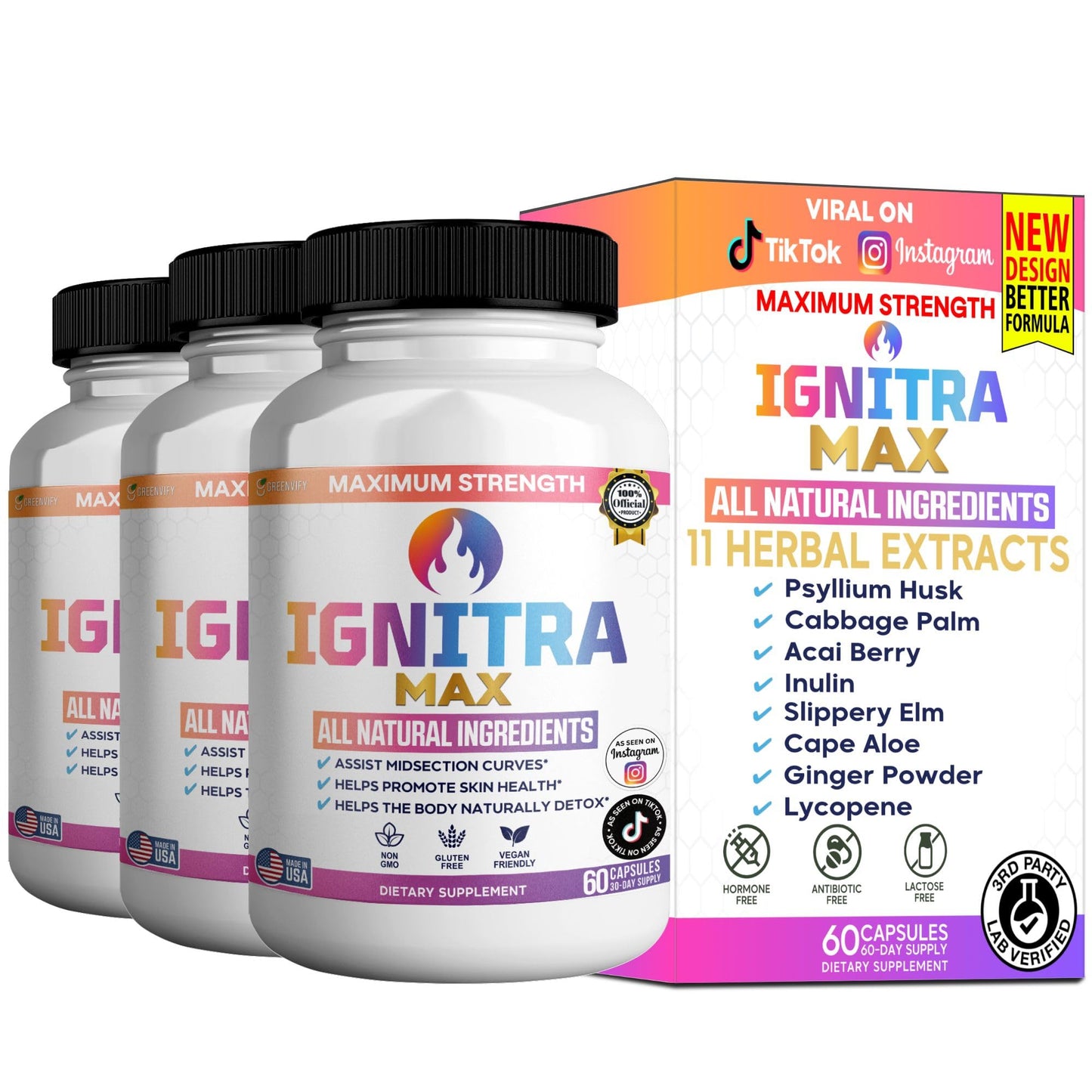 GREENVIFY Ignitra Max Dietary Supplement Capsule, 60 Capsules