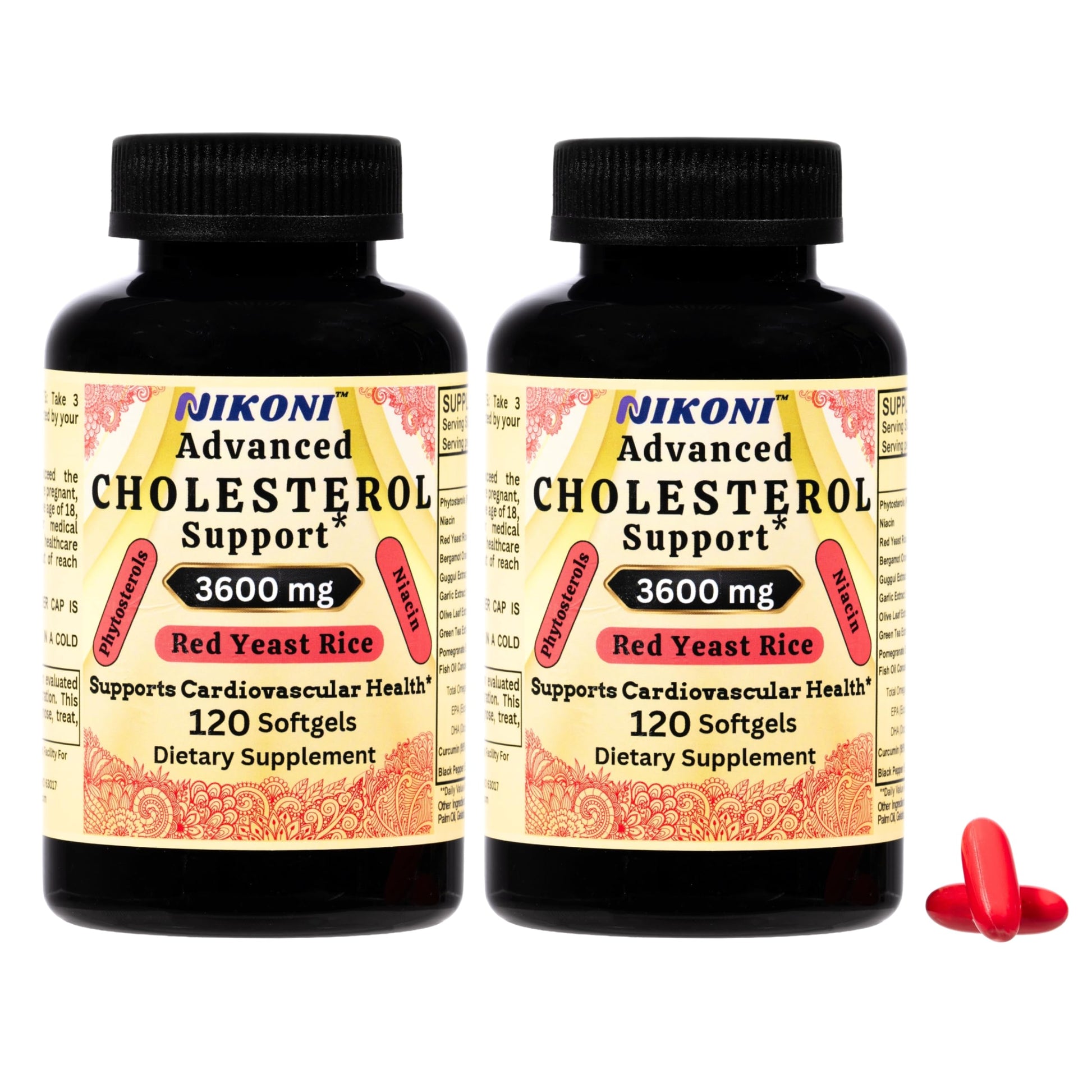 Nikoni Advanced Cholesterol Support 3600 mg Plant Sterols with 14-in-1 Supplement Softgels 240