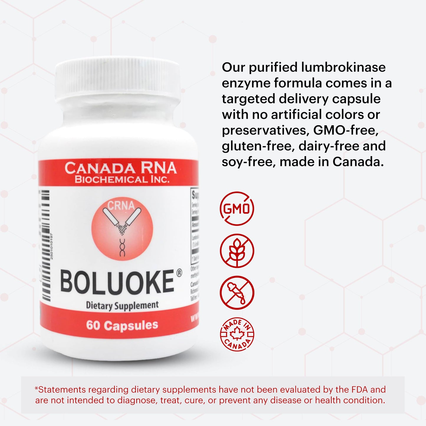 Boluoke RNA Lumbrokinase Enzyme Supplement Capsule, 30 Capsules
