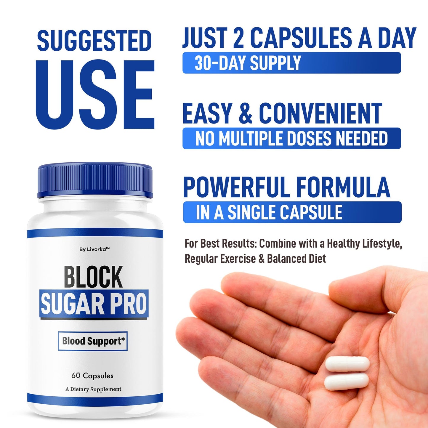 LIVORKA Block Sugar Pro Capsules, 300 Capsules
