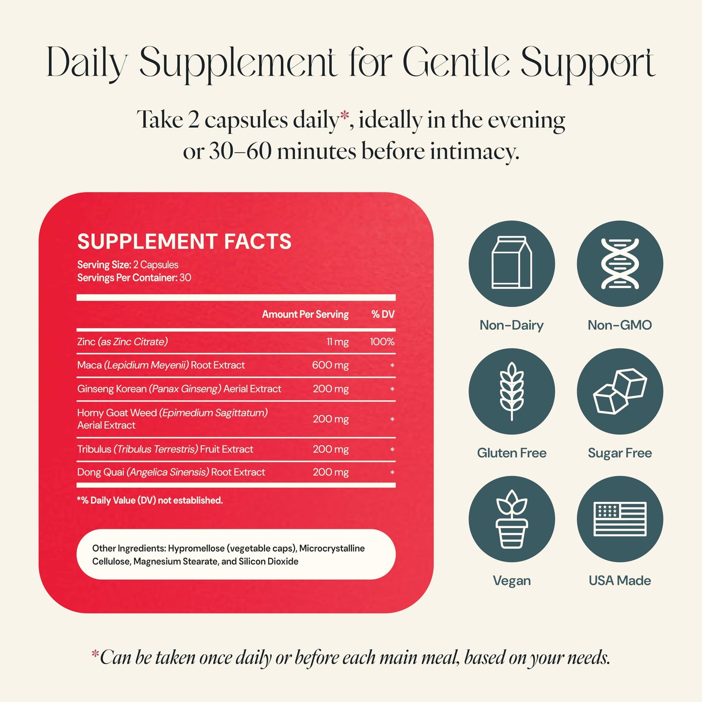 Inner Botanica Awaken Libido Support for Women with Maca Root & Adaptogens - Perimenopause Supplements for Women - Intimacy Vitamins & Daily Sensual Wellness Capsules, 60 Count