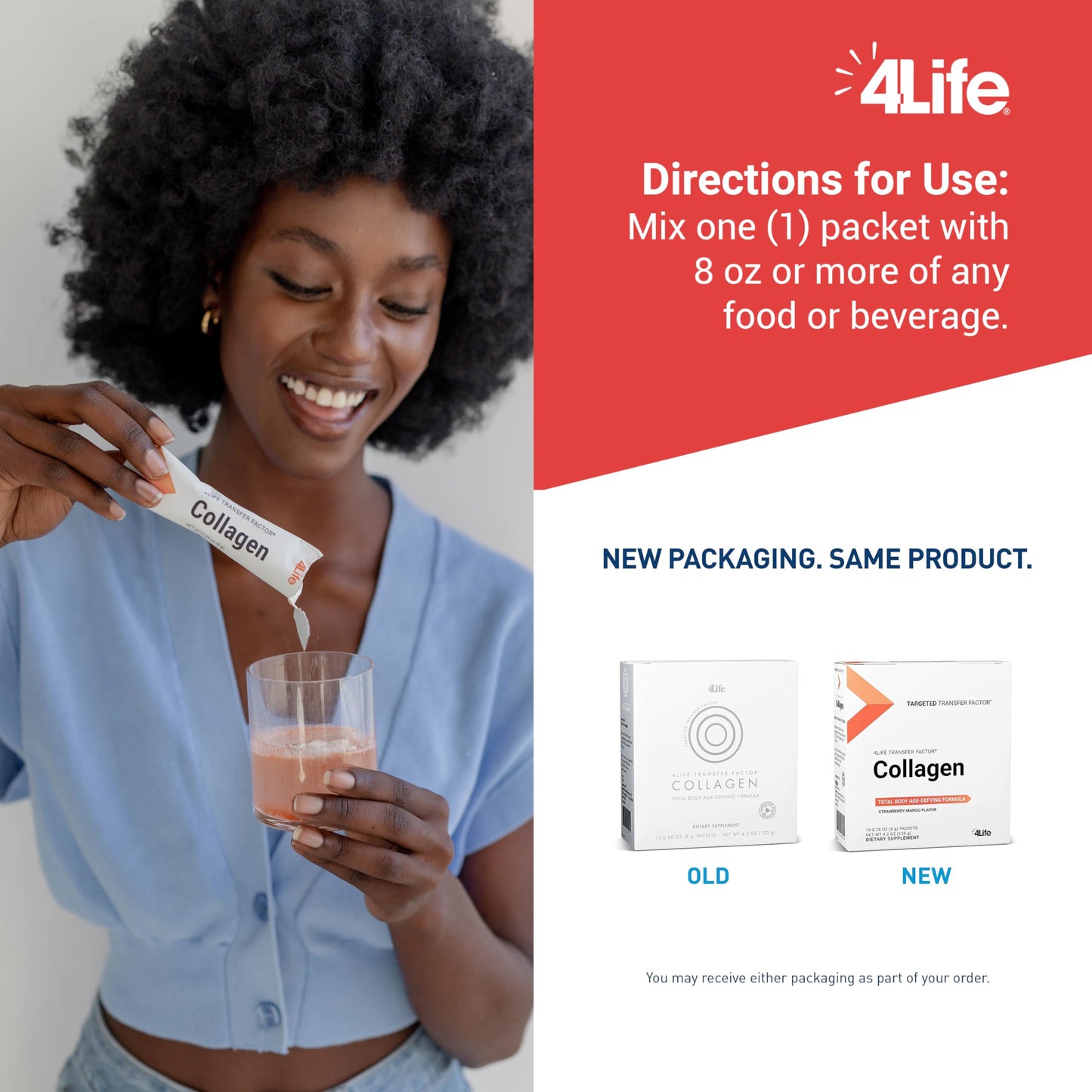 4Life Transfer Factor Collagen Powder with Vitamins Biotin, 4.2 Ounce