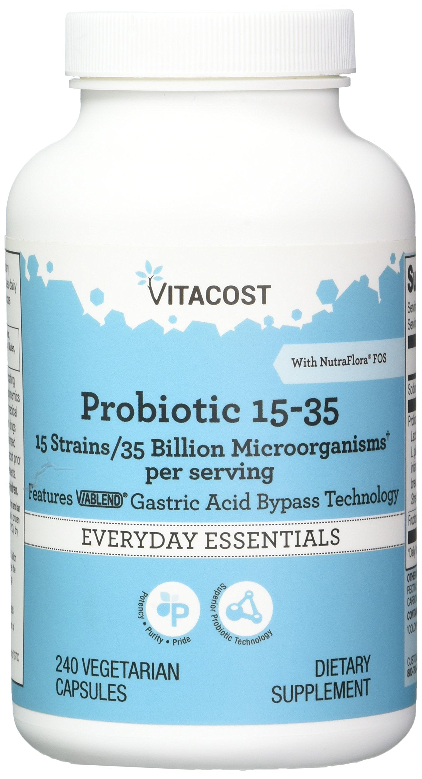 Vitacost Brand Probiotic 15-35 Billion Capsules, 240 Count