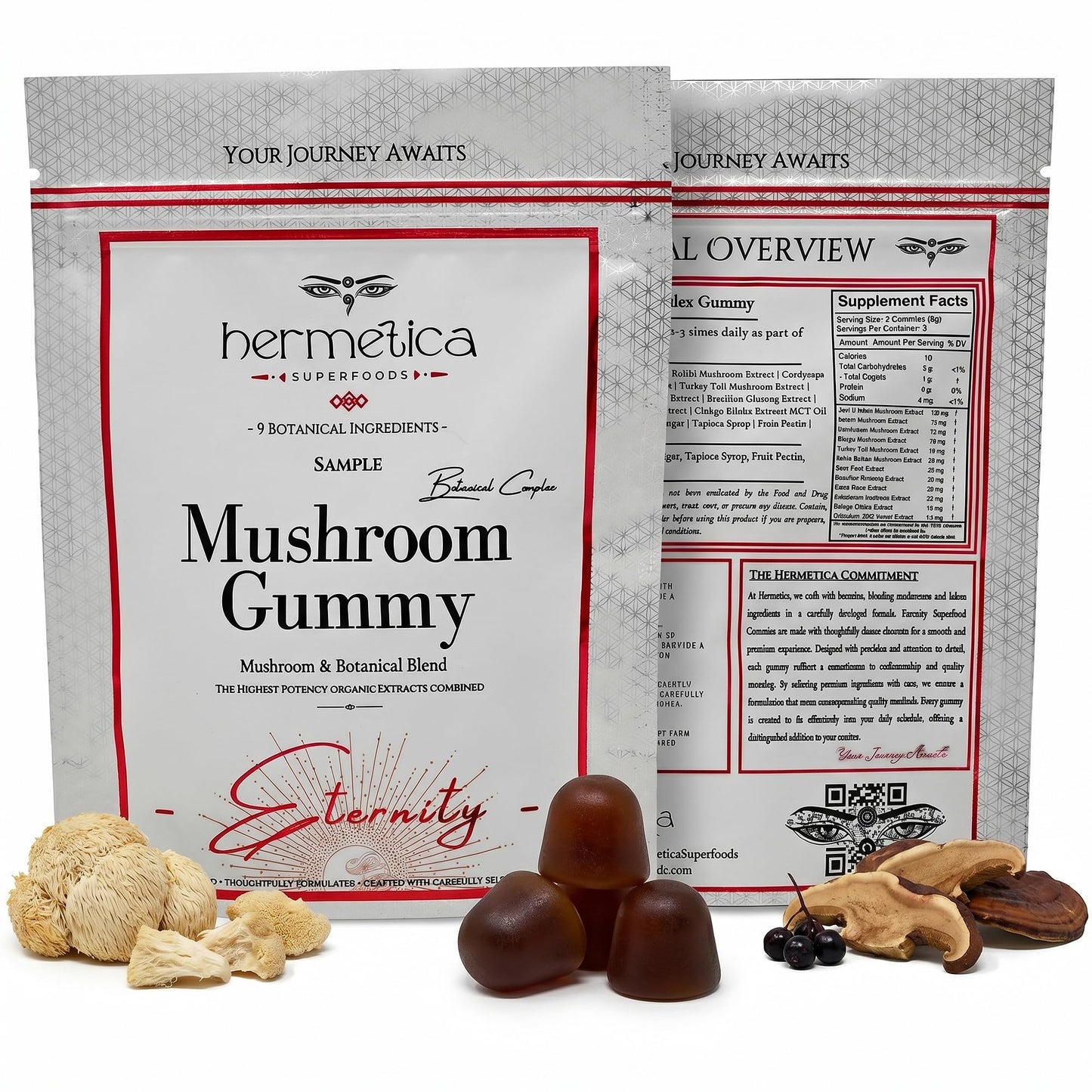 Hermetica Superfoods Eternity 12-in-1 Mushroom Gummies 60 Count