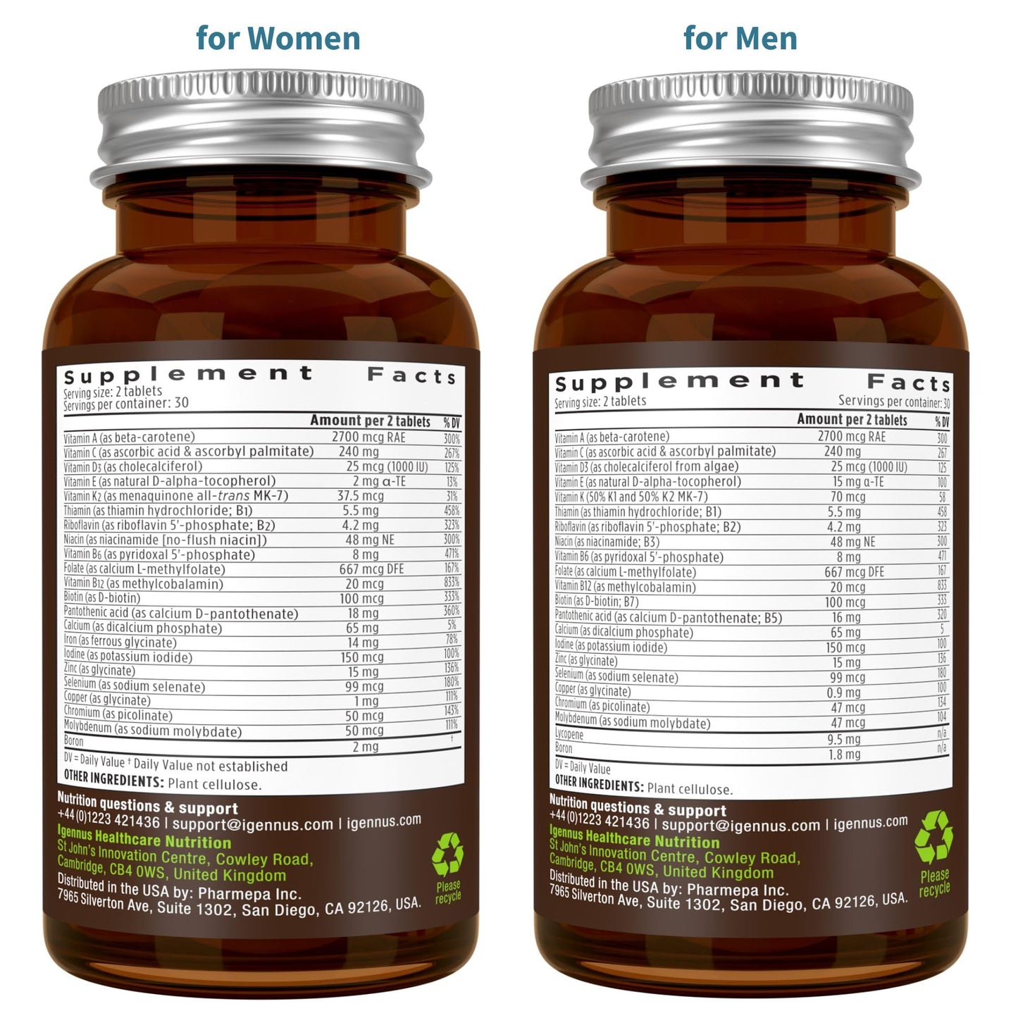 Igennus Healthcare Nutrition Methylated Multivitamin for Men & Women Tablet, 120 Count