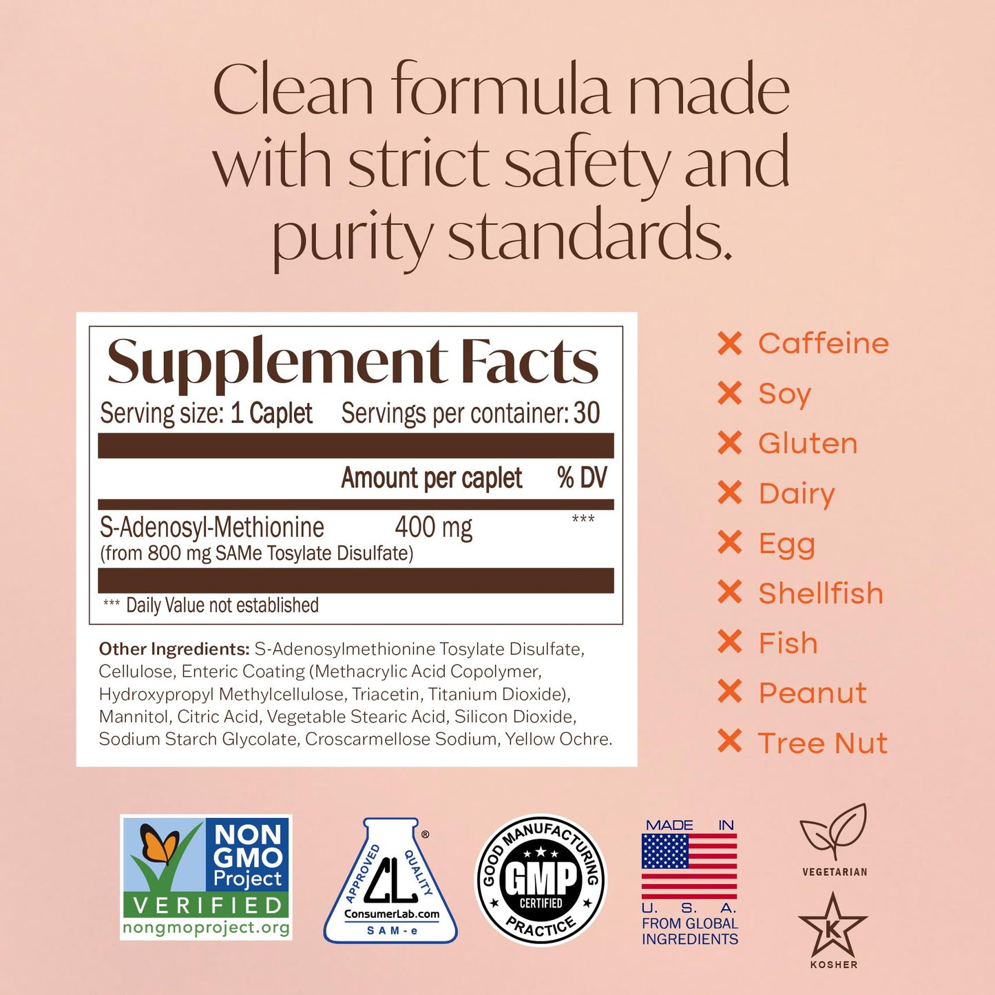 Nature's Trove SAM-e 400mg Tablet 30 Count