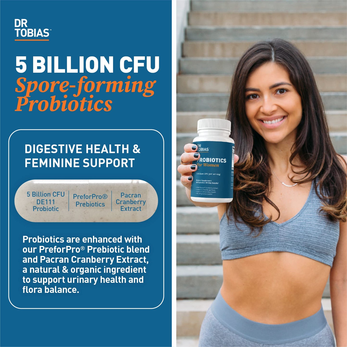 Dr. Tobias Probiotics for Women 5 Billion CFU Capsules 60 Count