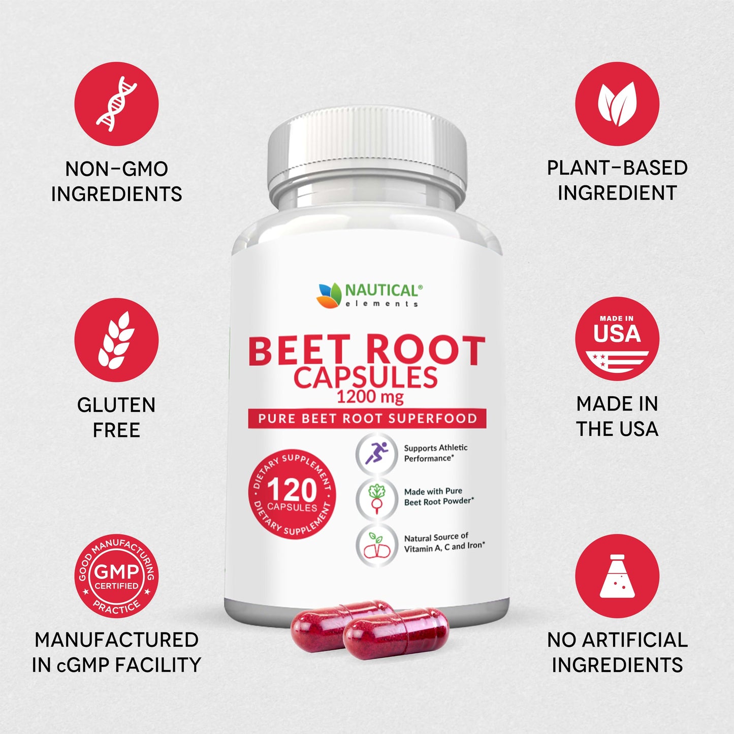 Nautical Elements Beet Root Capsules 120 Count