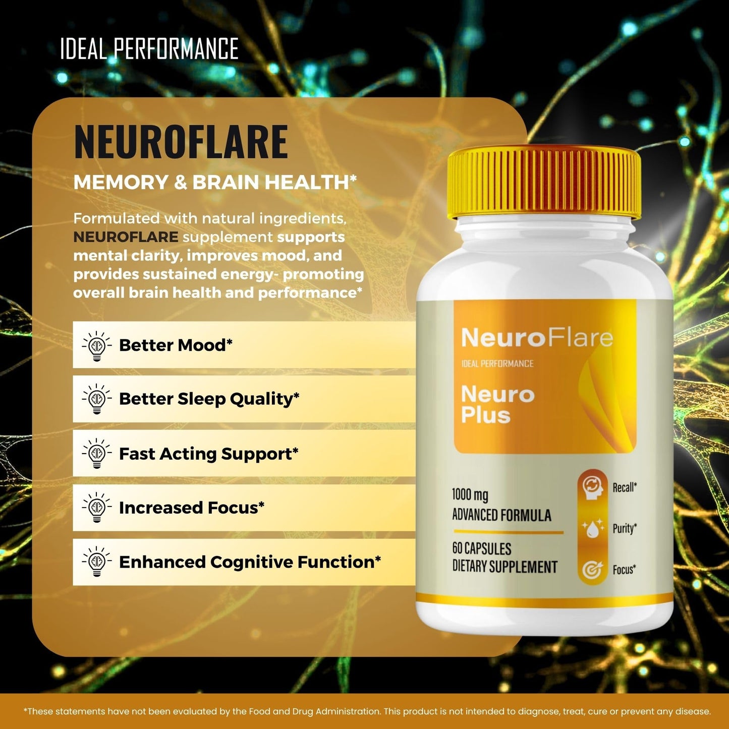 IDEAL PERFORMANCE NeuroFlare 180 Capsules