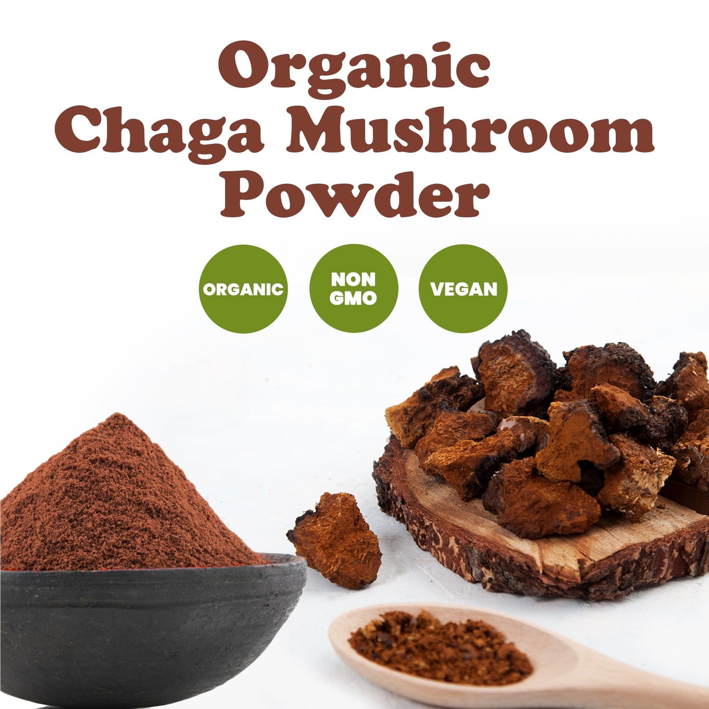 Food to Live Organic Chaga Mushroom Powder, 16 Ounce