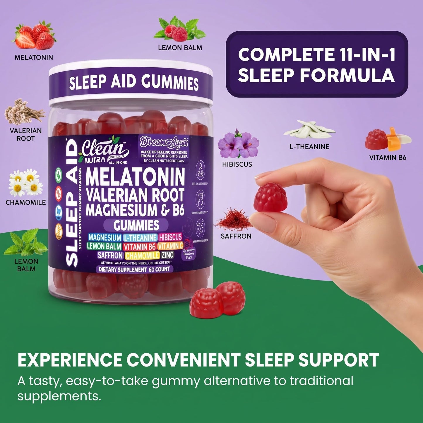 Clean Nutraceuticals Melatonin Gummies 10mg, 60 Gummies