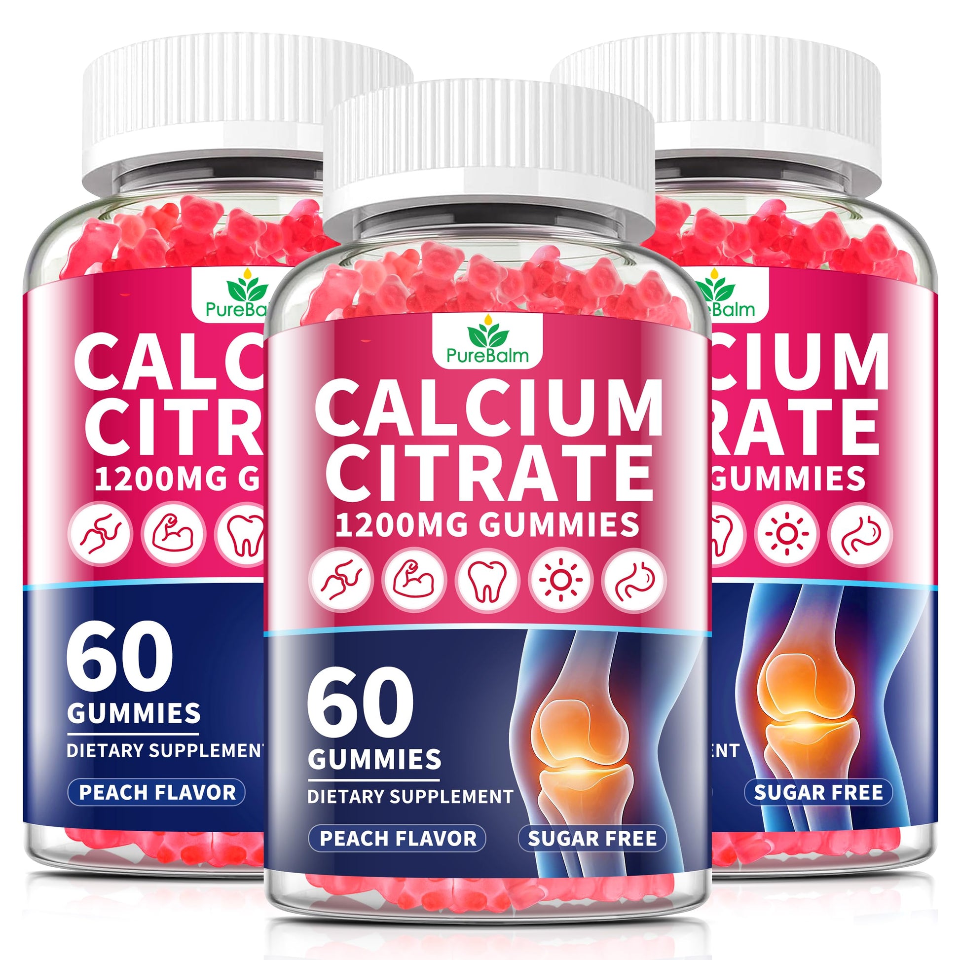 PureBalm Calcium Citrate 1200mg Gummies, 180 Count