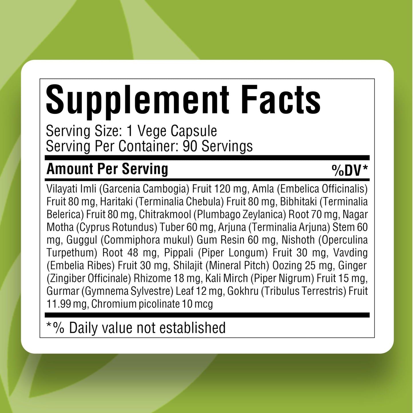 Herbsforever Reslim Capsules Ayurvedic Herbal Supplement Kapha Dosha Balance, 800 mg Each, 90 Capsules