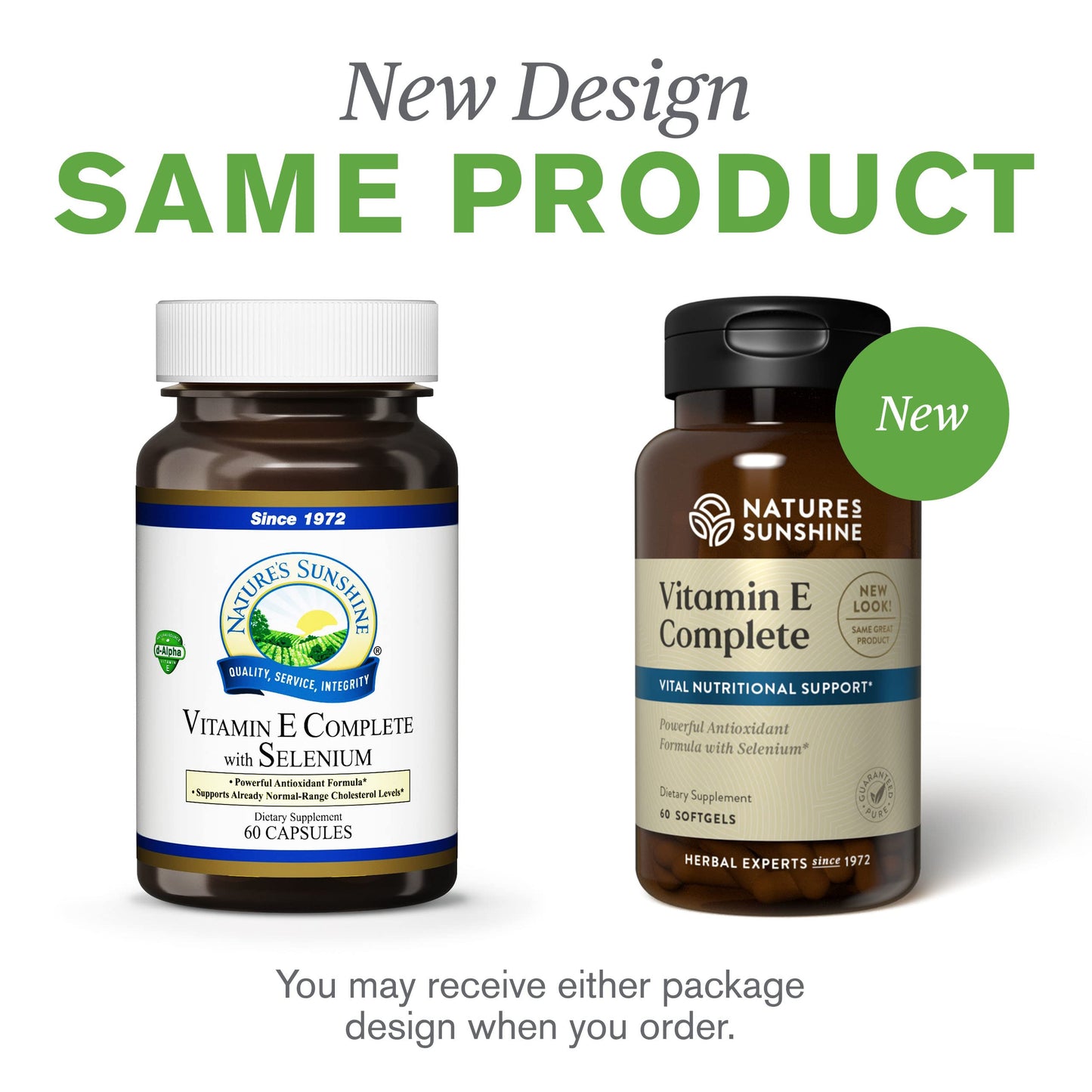 Nature's Sunshine Vitamin E Complete w/ Selenium Softgels 60