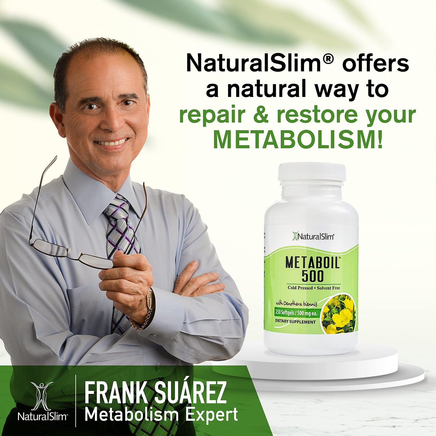 NaturalSlim Metaboil 500 Metabolism, Skin, Hair & Nails Support Evening Primrose Oil with GLA Omega 6, Cold Pressed Oil, Women Supplements 500 mg Powder 16