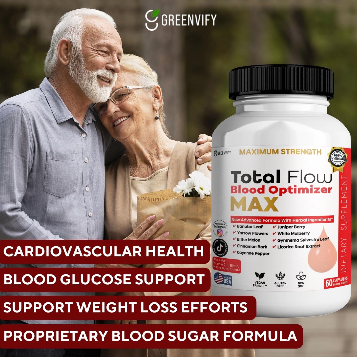 GREENVIFY Total Flow Blood Optimizer Max 60 Capsules