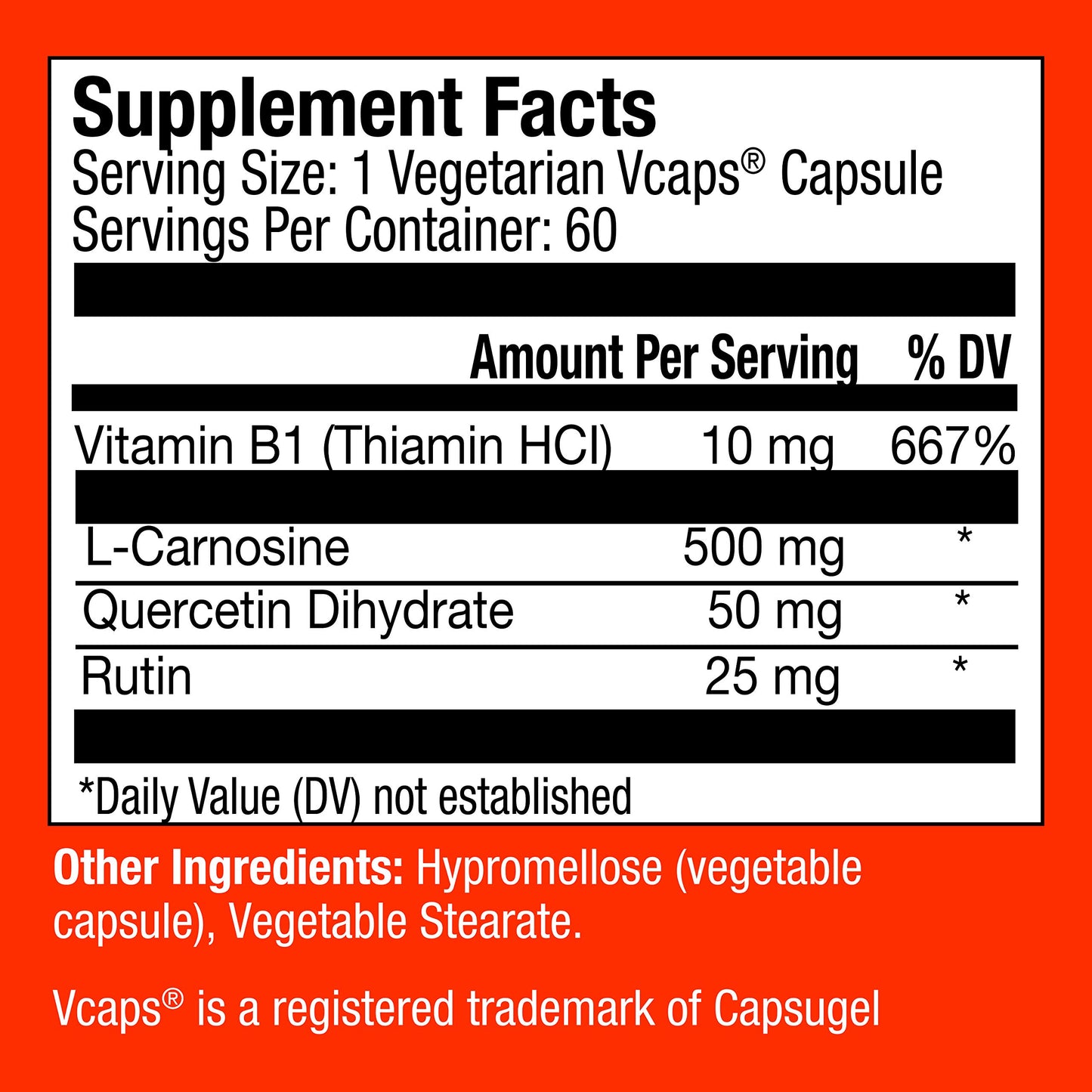 Invite Health L-Carnosine Plus Hx® Capsules, 60 Count