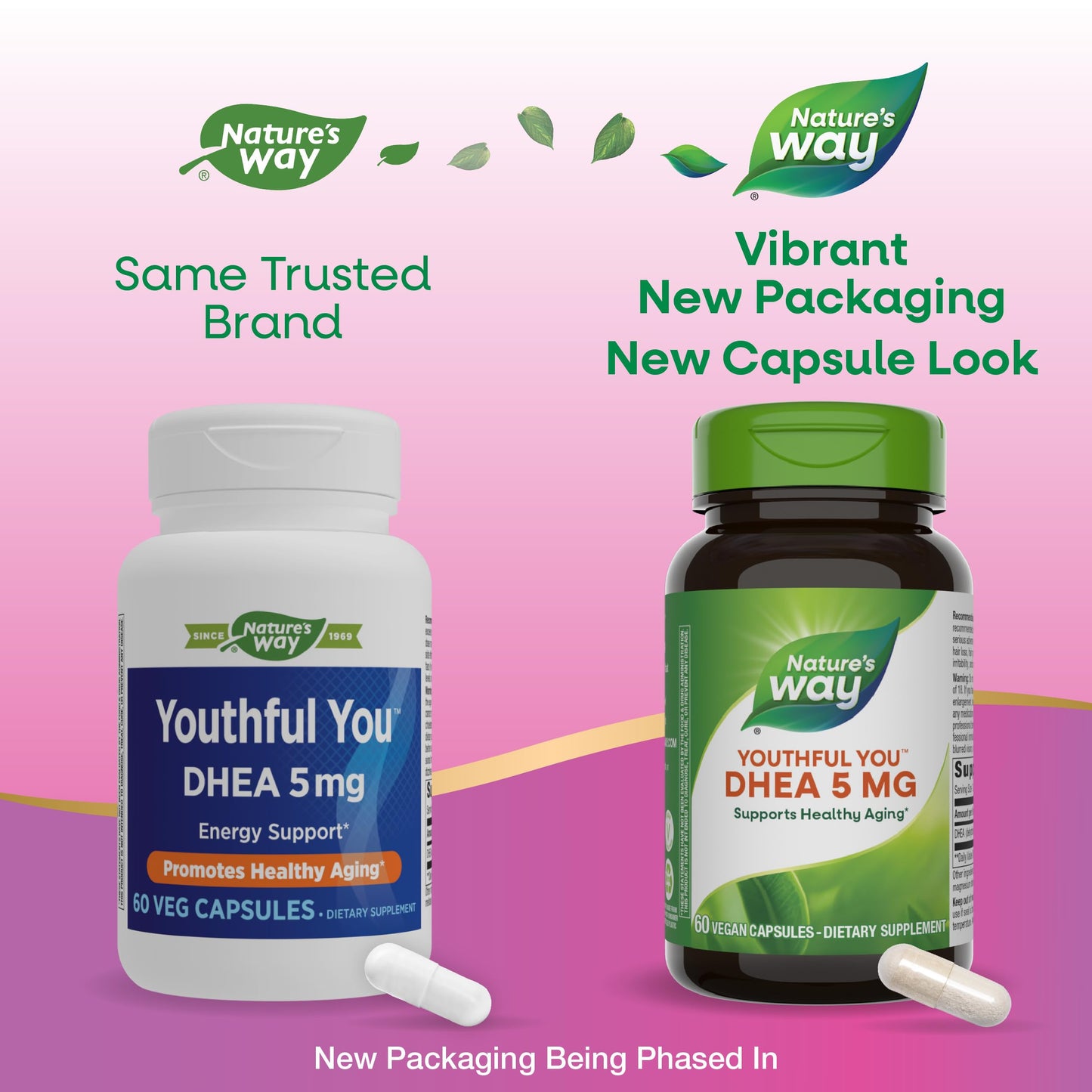 Nature's Way Youthful You DHEA 5 Mg, Supports Healthy Aging & Hormone Production*, No Gluten, 60 Capsules