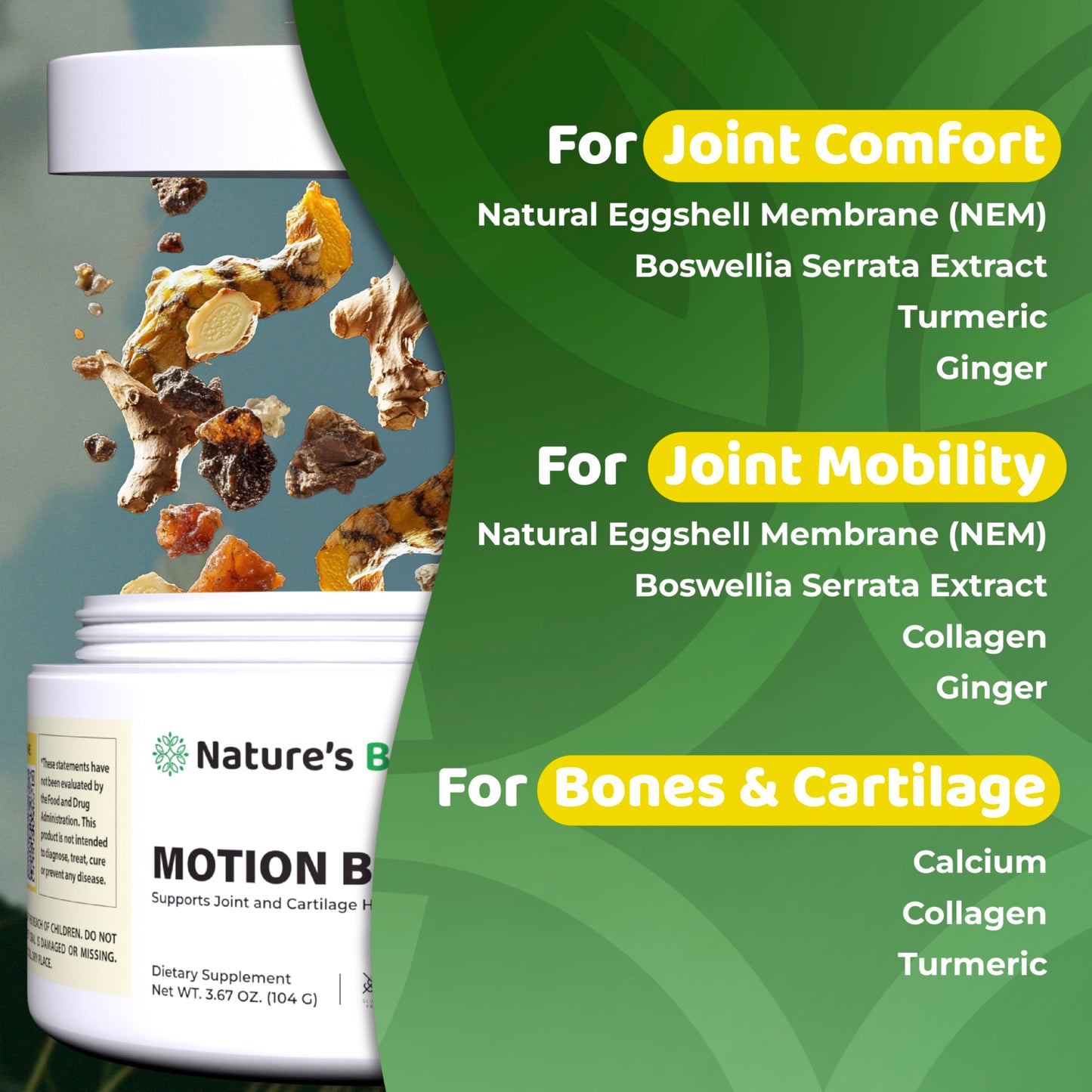 NATURES BLAST Motion Bliss Joint Supplements for Men & Women Powder 3.67 oz