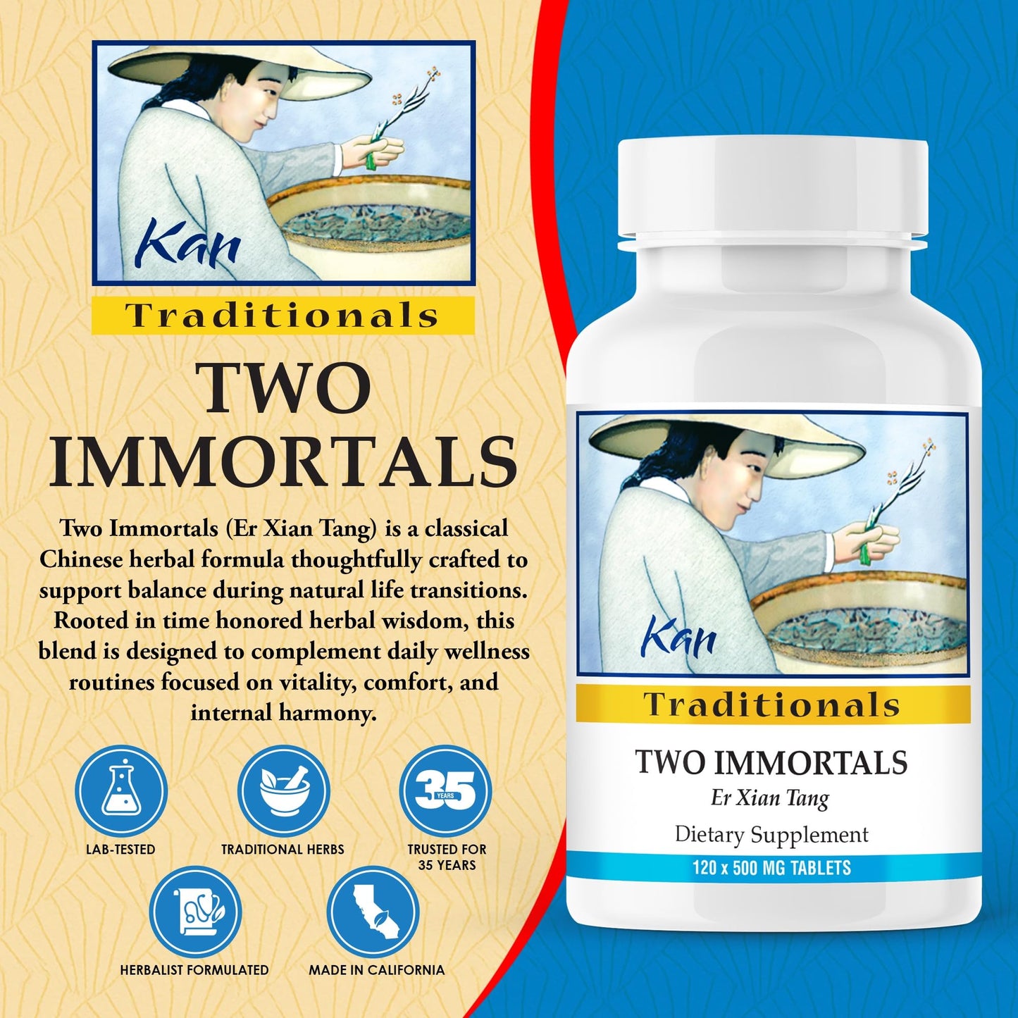 Kan Herbs Two Immortals 120 Tablets
