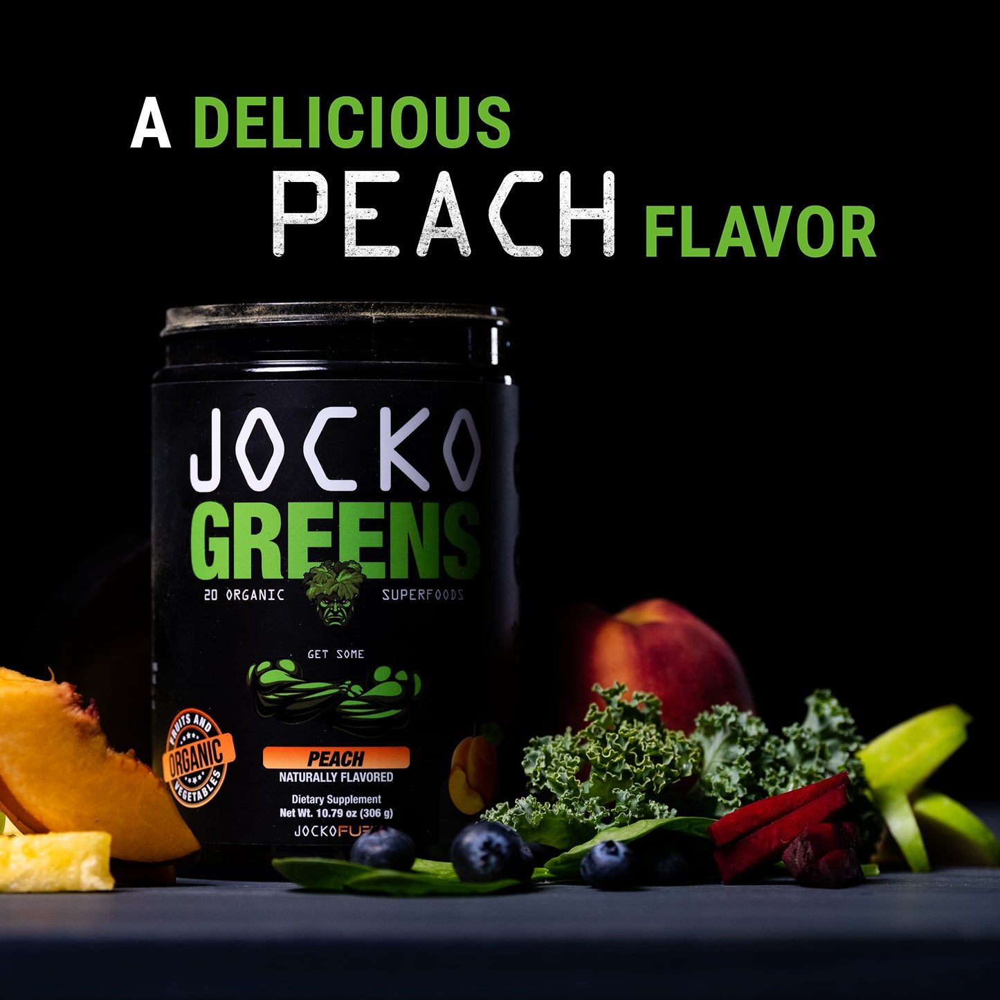 Jocko Fuel Daily Greens Powder 10.58 oz Premium Organic Greens Superfood for Gut Health, Digestion, Bloating, Immune Support with Spirulina, Chlorella, Digestive Enzymes, & Probiotics