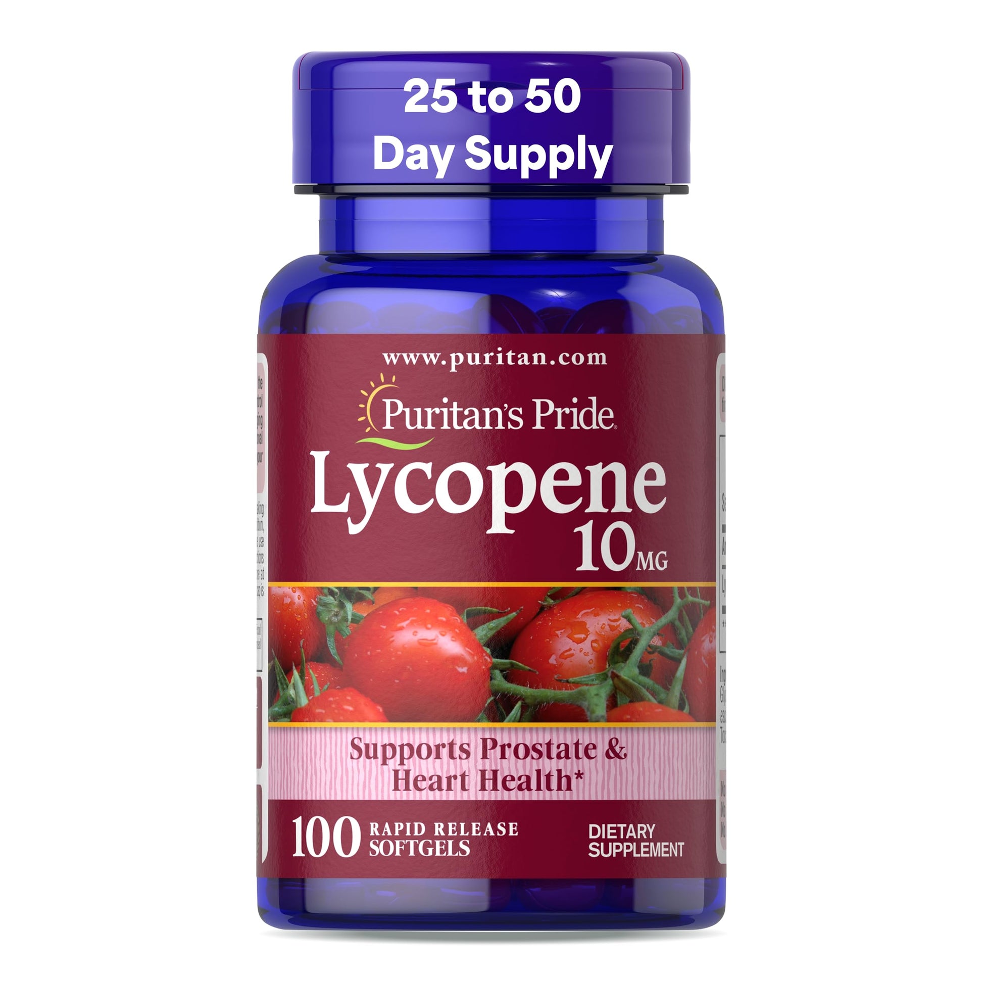 Puritan's Pride Premium Lycopene 10mg Softgels, 100 Count