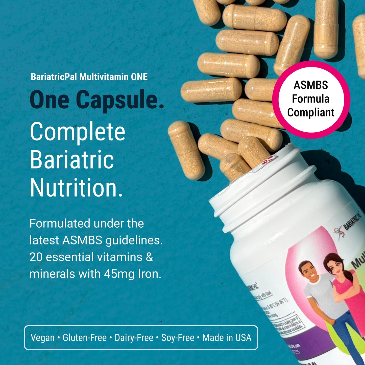 BariatricPal Multivitamin ONE 1 per Day Bariatric Multivitamin Capsule 90 Count