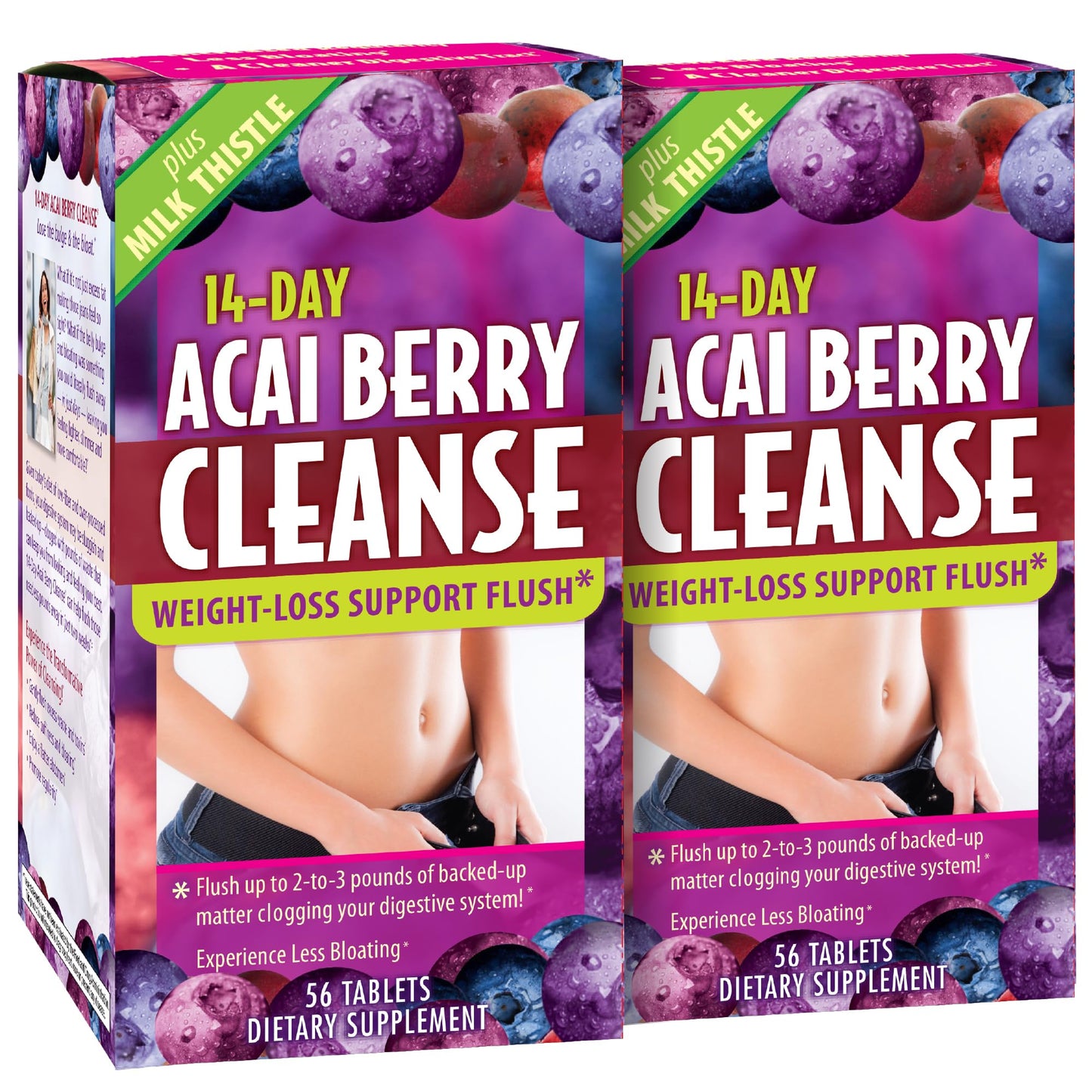 Applied Nutrition 14-Day Acai Berry Cleanse Weight-Loss Support Flush + Milk Thistle 112 Tablets