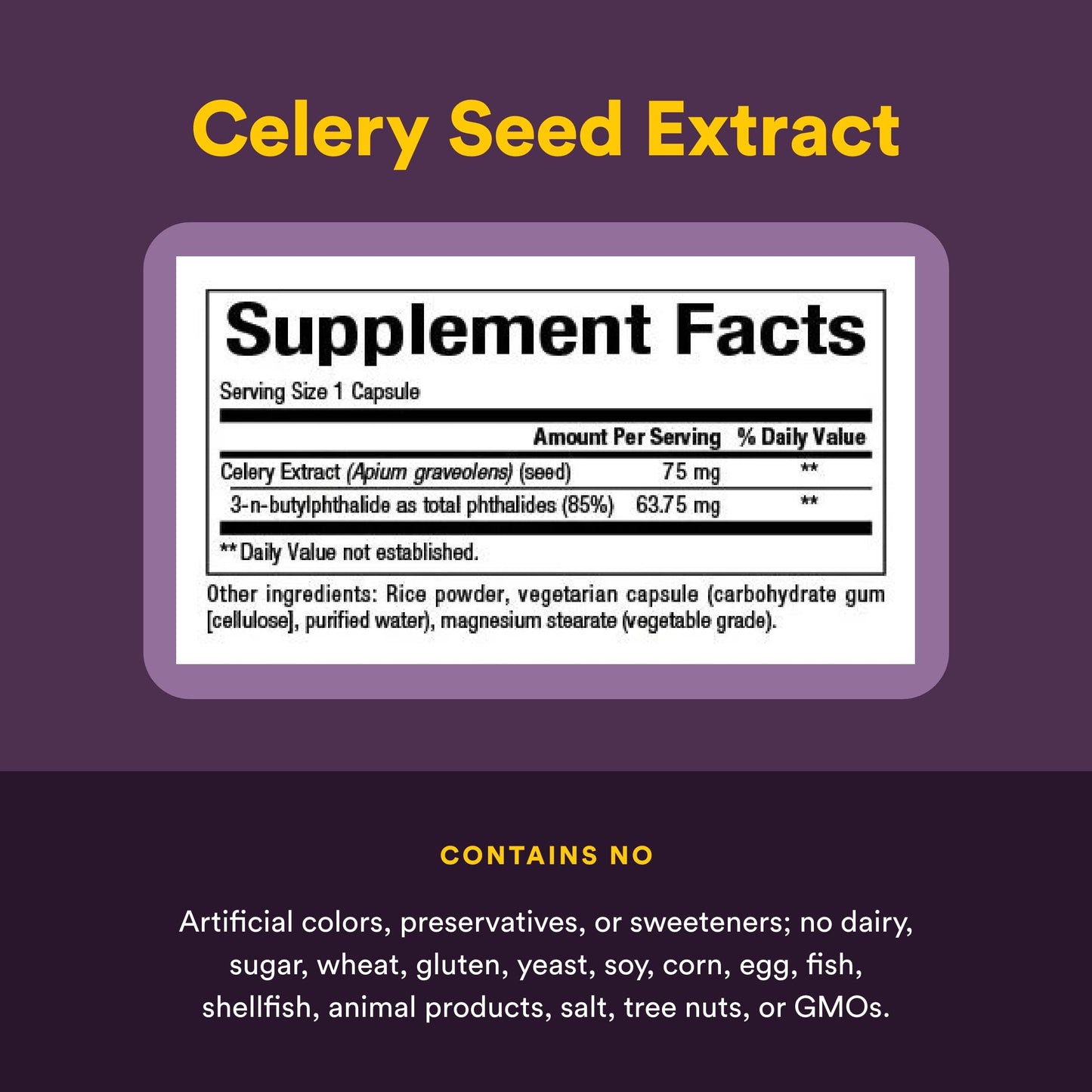 Natural Factors Celery Seed Concentrated Celery Extract Capsules, 1 Count