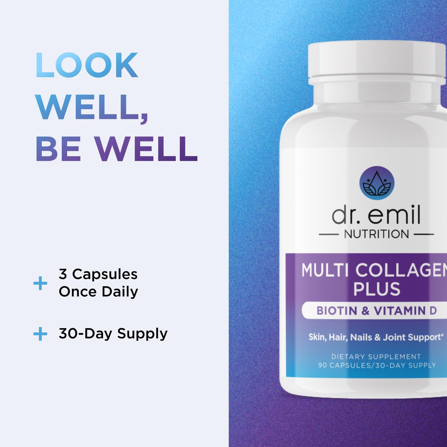 Dr. Emil Nutrition Multi Collagen Hydrolyzed Collagen Supplement Capsule, 90 Capsules