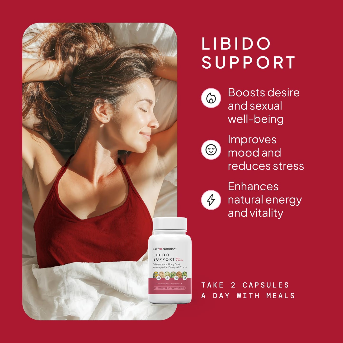 SELF NUTRITION Libido Booster for Women, Sensitivity & Desire, 60 Capsules