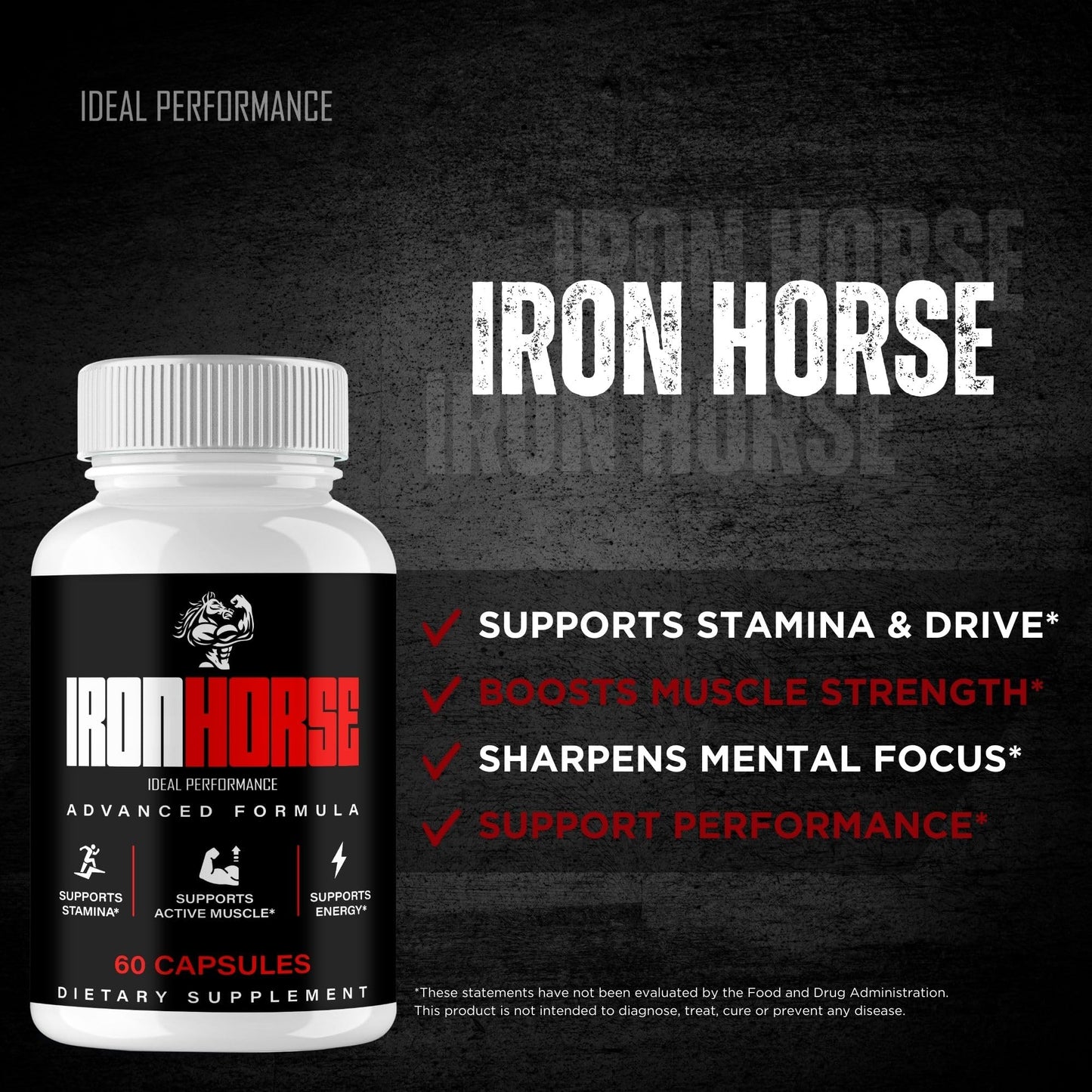IDEAL PERFORMANCE Iron Horse Supplement Capsules 300