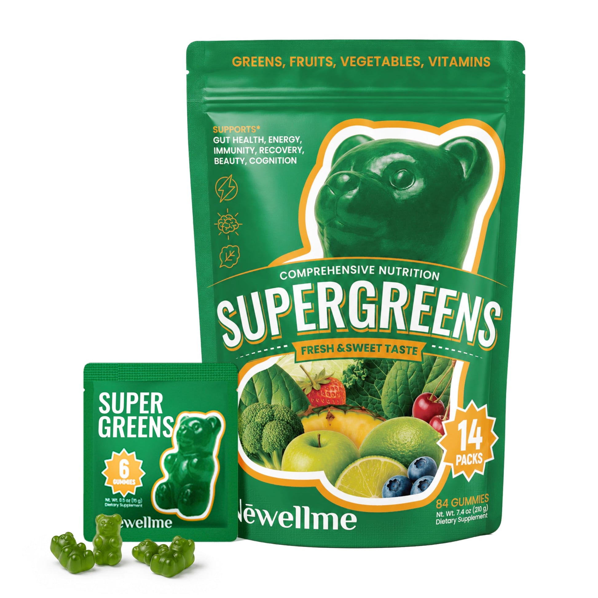 NEWELLME Daily Super Greens Gummies 84 Gummies