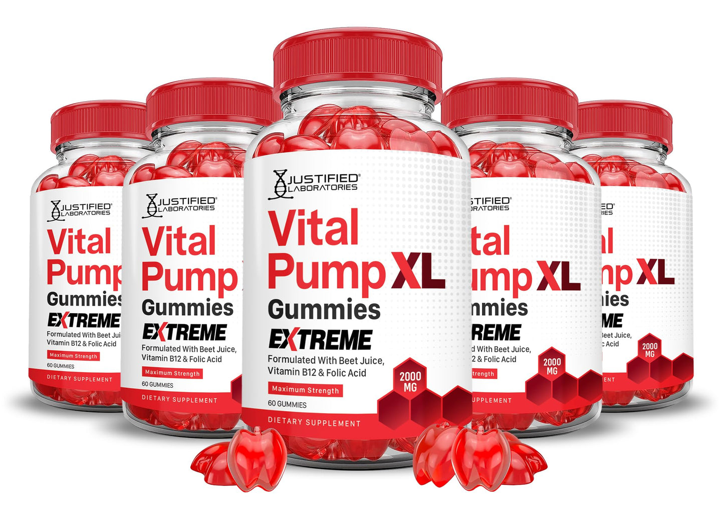 Justified Laboratories Vital Pump XL Extreme 2000MG Performance Gummies 300 Gummies