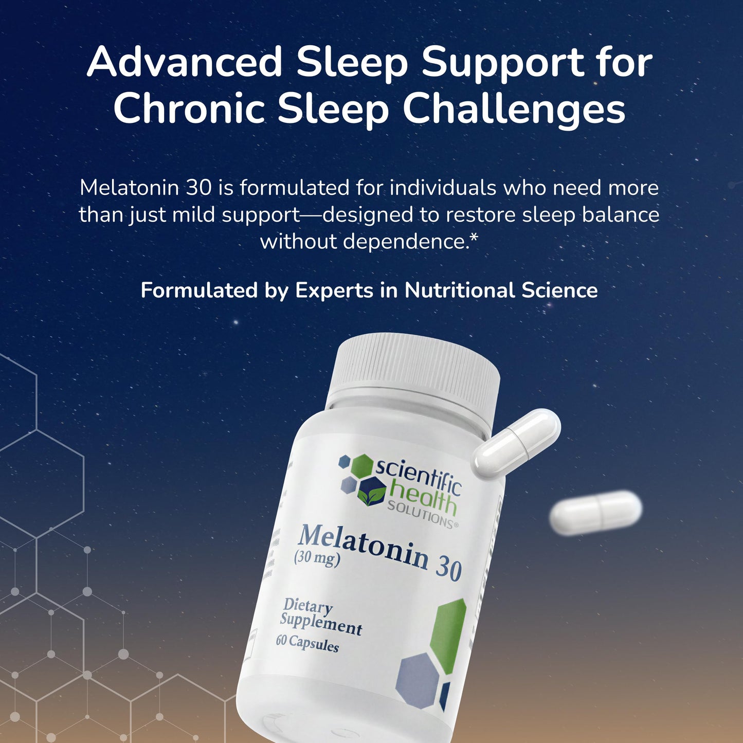 Scientific Health Solutions Melatonin 30mg Capsules, 120 Count