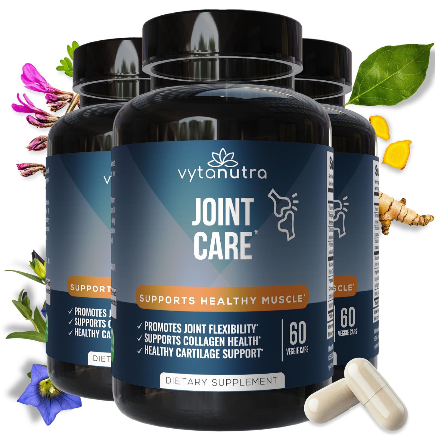 Vytanutra Joint Support for Seniors & Active Adults - Glucosamine, MSM, Vitamin C & Herbal Blend with Corydalis & Turmeric - Mobility & Flexibility Formula - 180 Capsules