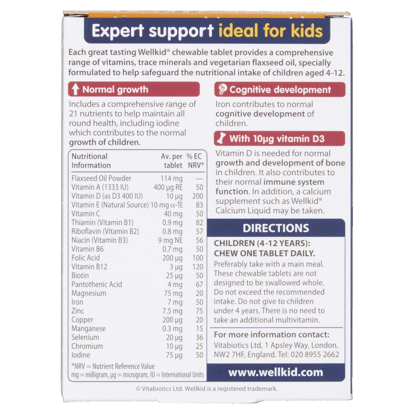 Wellkid Chewable Tablets, 30 Count
