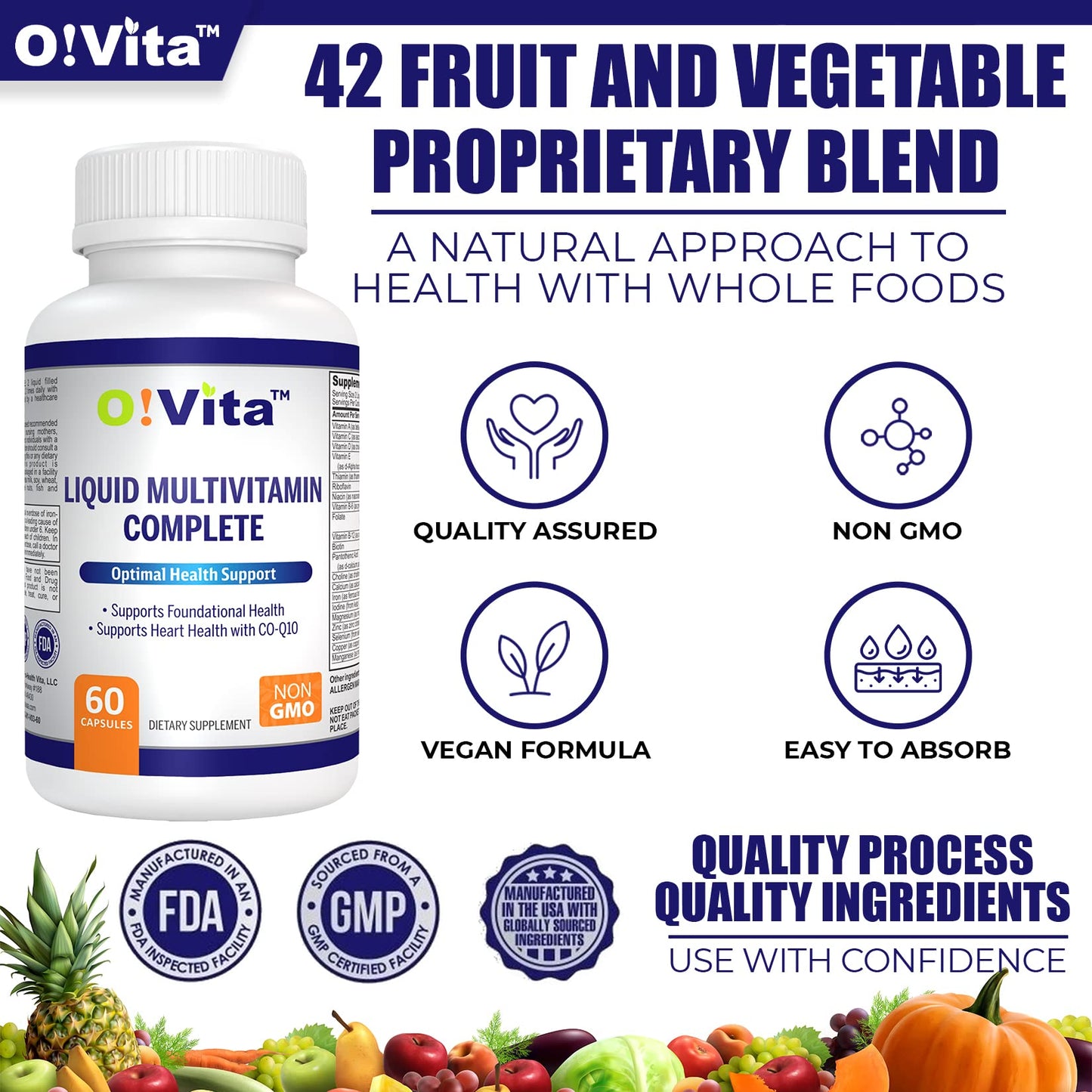 O!VITA Liquid Multivitamin Complete Capsule, 60 Count