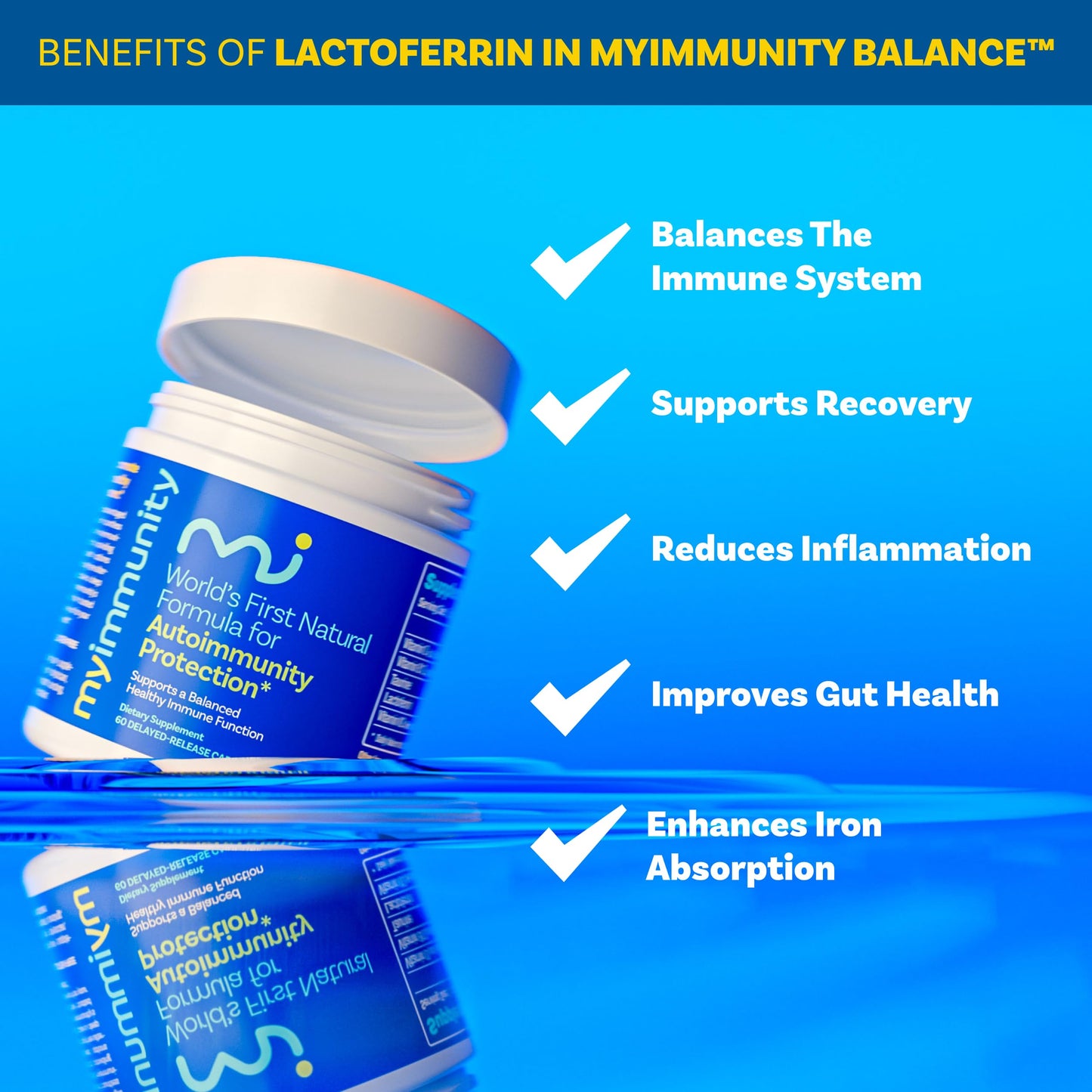 MyImmunity Lactoferrin Supplement 300mg Capsules, 30 Count