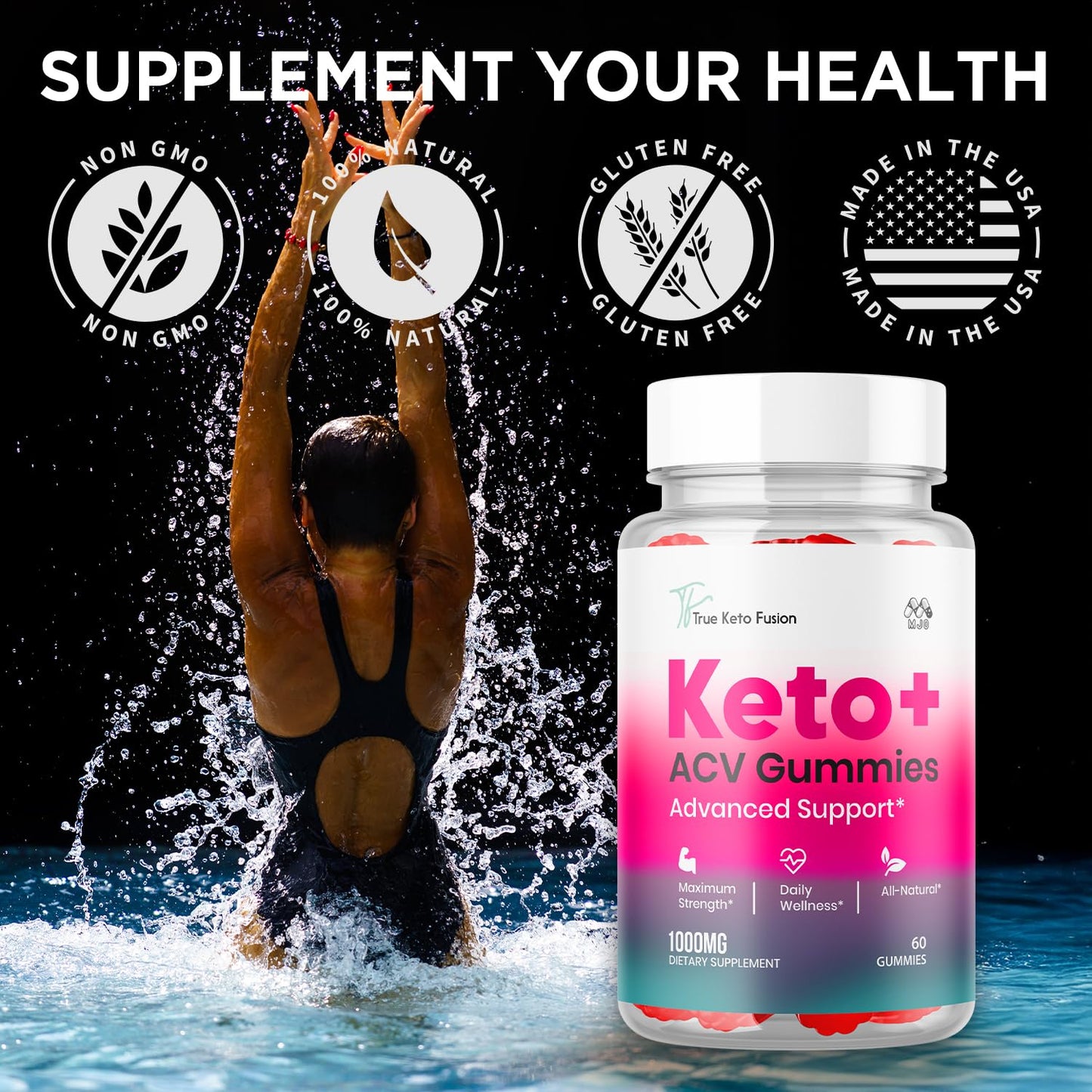 MJO True Keto Fusion Gummies, 180 Gummies