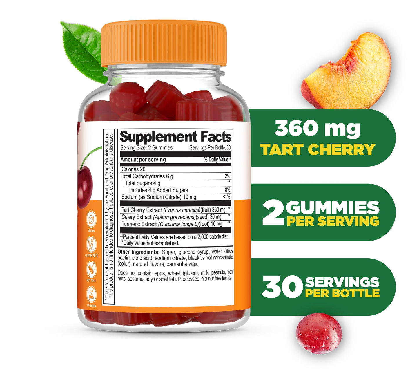 Lifeable Tart Cherry Gummies for Uric Acid Support 60 Count