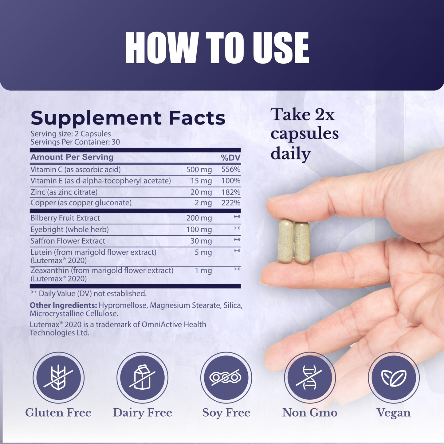 NATION HEALTH MD Vision Nutri Complex Eye Vitamins with Lutemax 2020 Capsule 60 Count