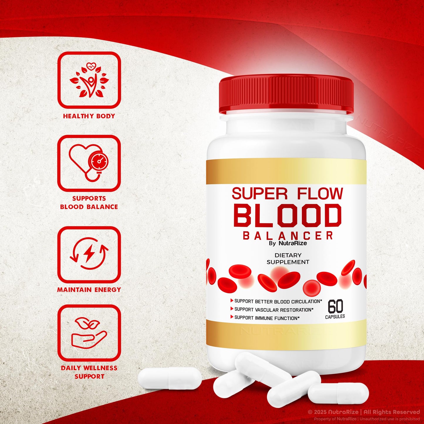 NutraRize Super Flow Blood Balancer Capsules, 60 Capsules