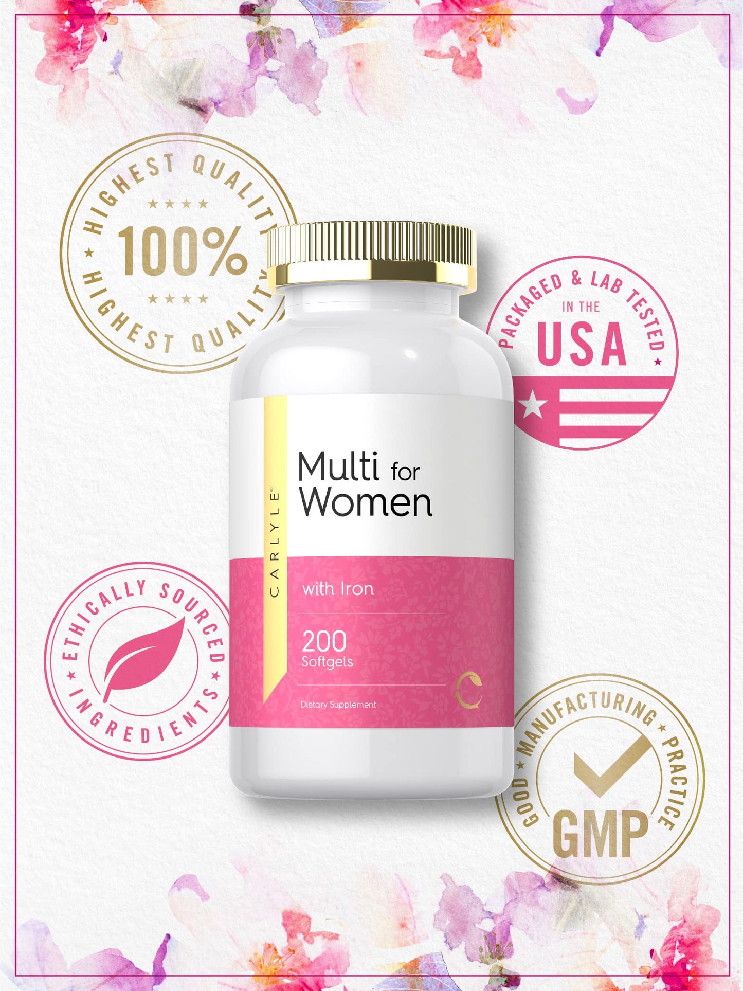 Carlyle Multivitamin for Women with Iron Softgels 200 Count