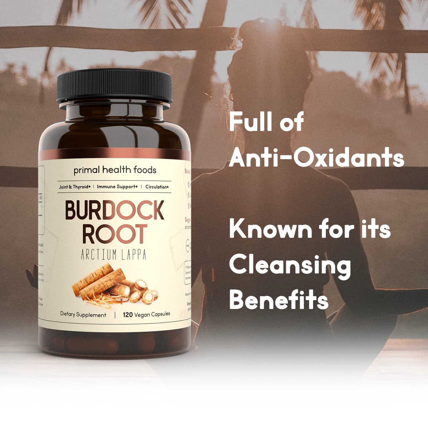 Primal Health Foods Organic Burdock Root Capsules 1000 mg, 120 Count