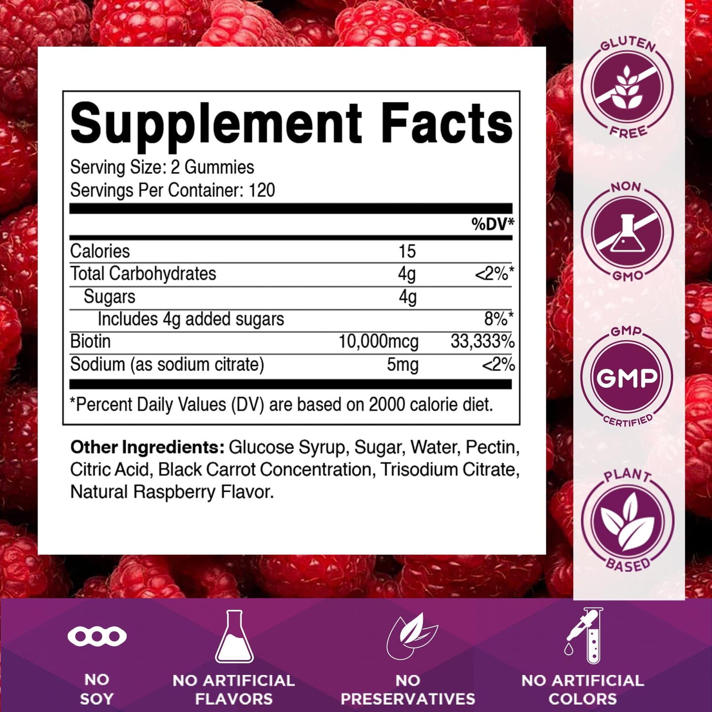 Vitamatic Biotin Gummies 10,000 mcg, 240 Count