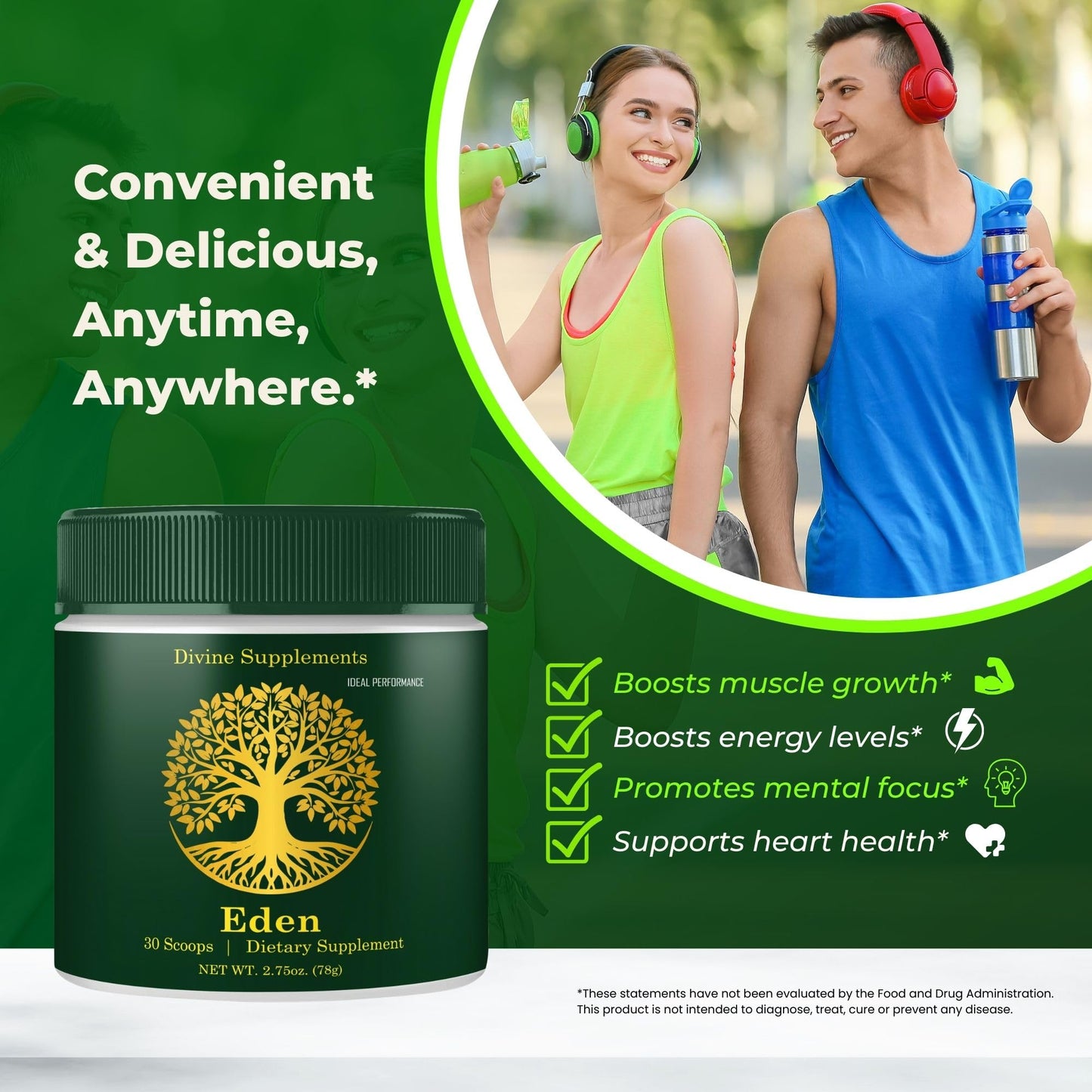 IDEAL PERFORMANCE Eden Energy Supplement Powder 4 Pack