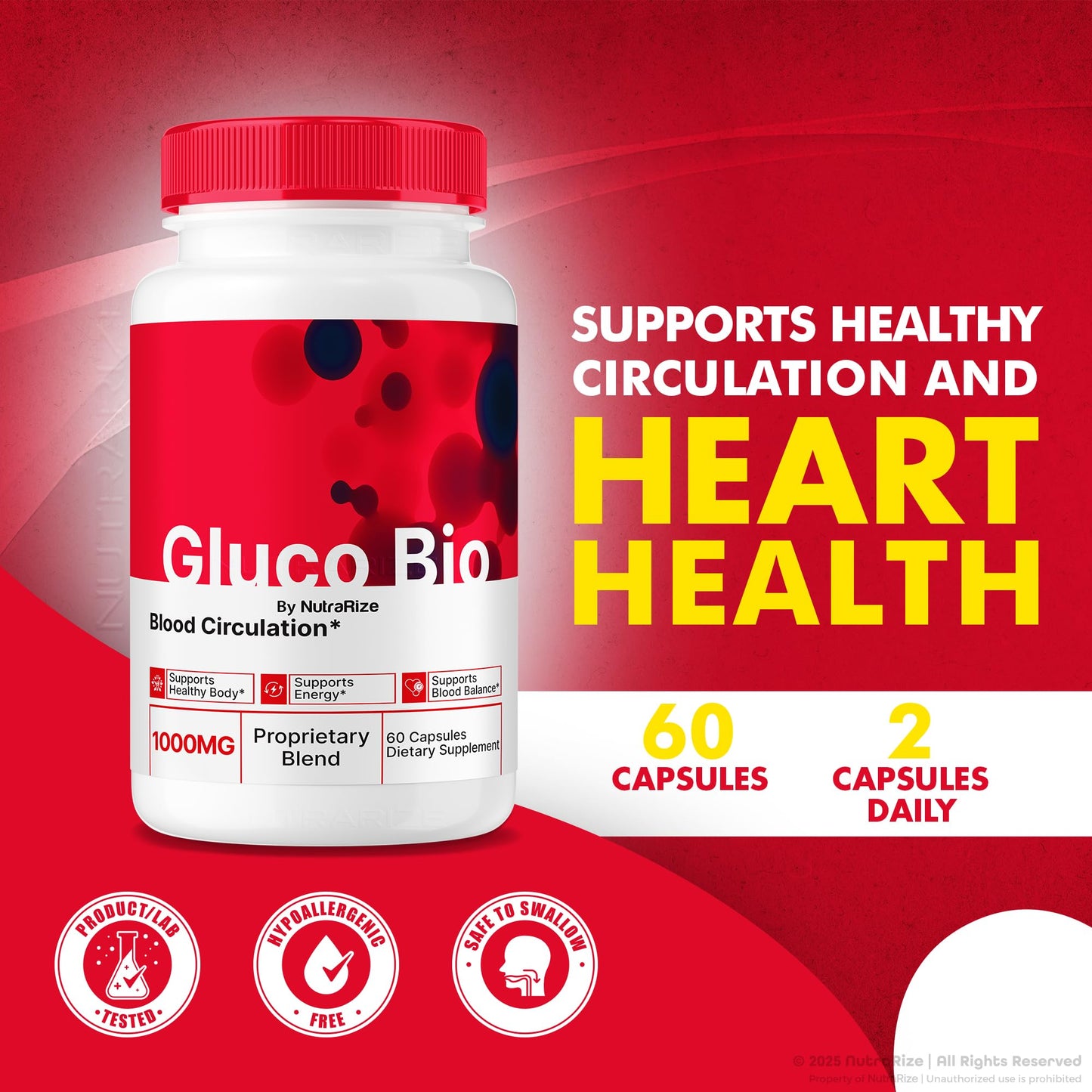 NutraRize GlucoBio Capsules, 300 Capsules
