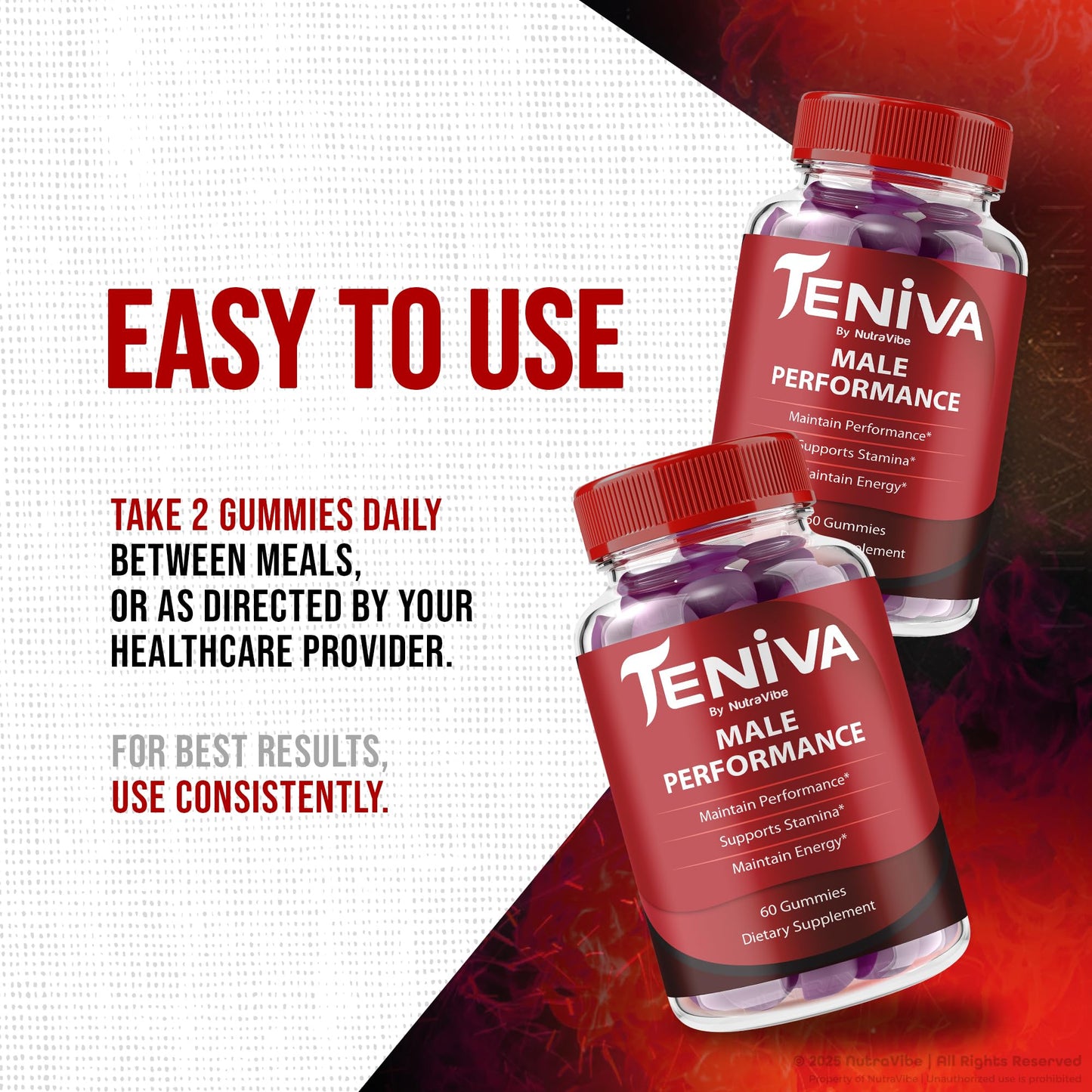 NutraVibe Teniva Gummies 60 Gummies