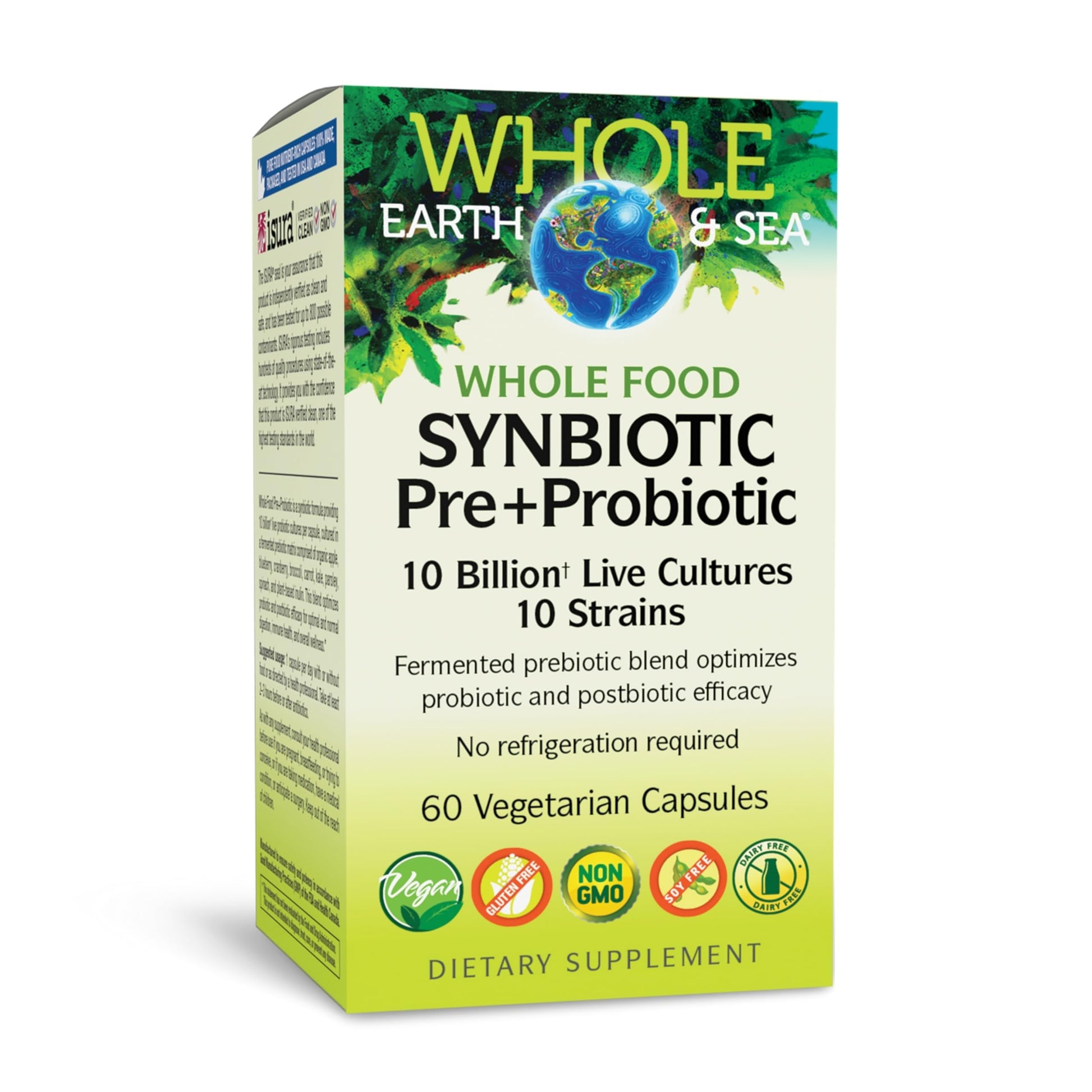 Natural Factors Whole Food Synbiotic Pre+Probiotic 10 Billion Capsules, 60 Count